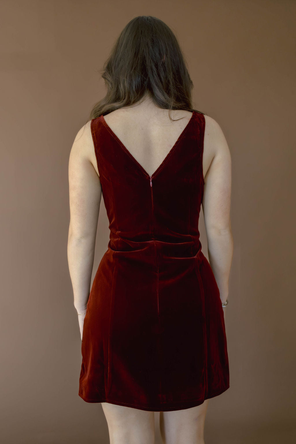 Carmine Burgundy Velvet Dress