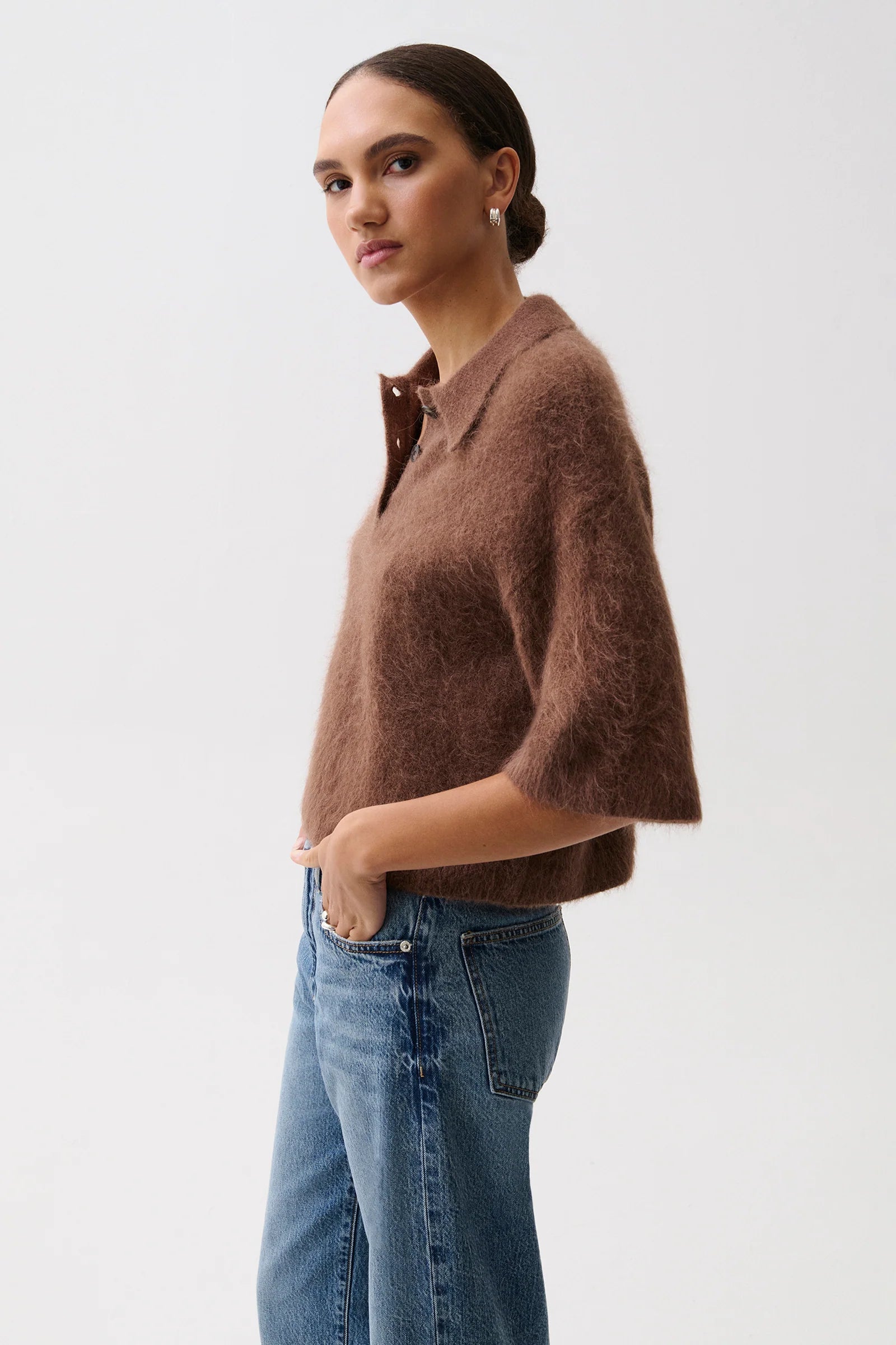 Nadya Alpaca Polo Sweater