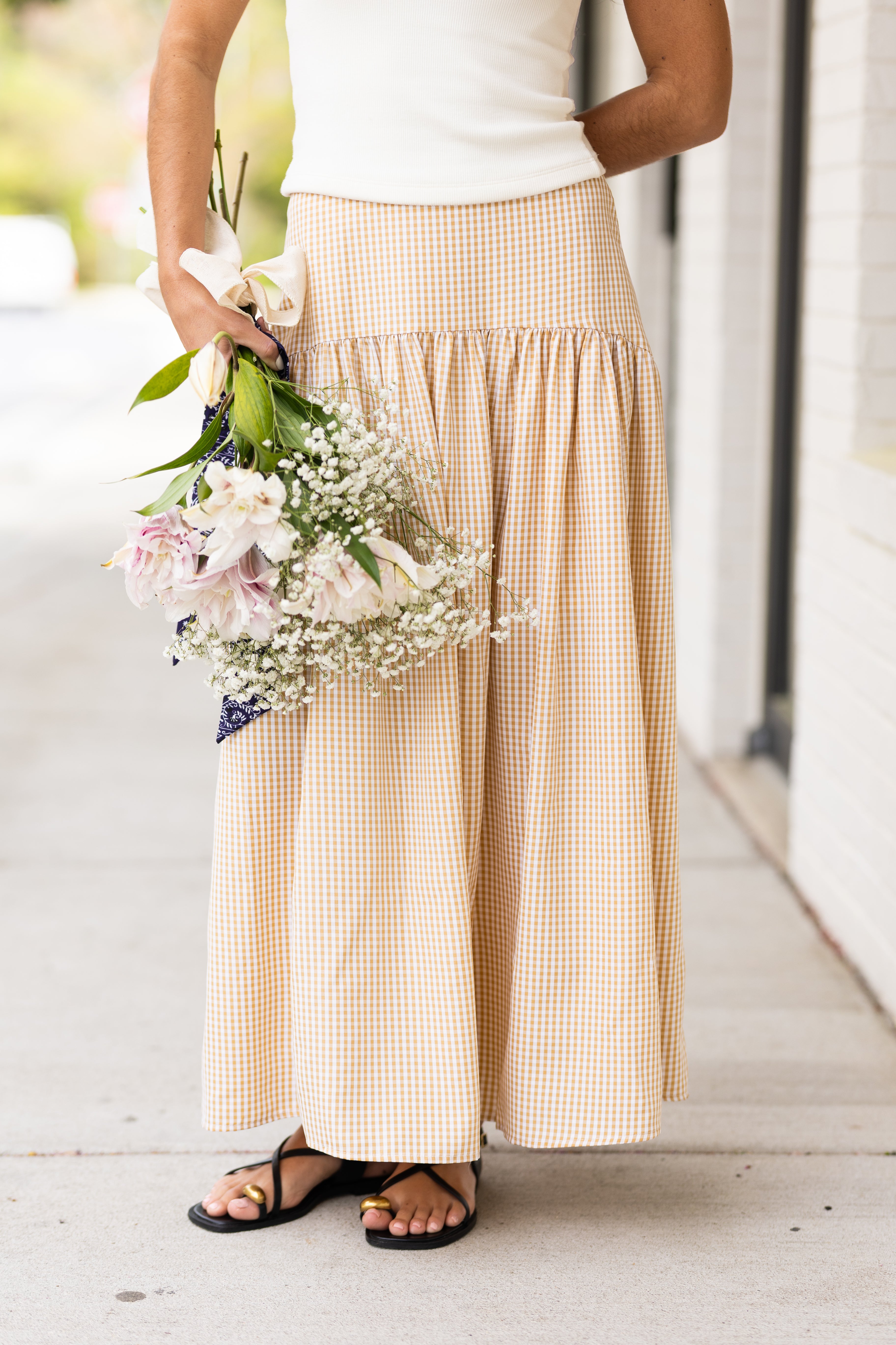 Cassie Gingham Maxi Skirt