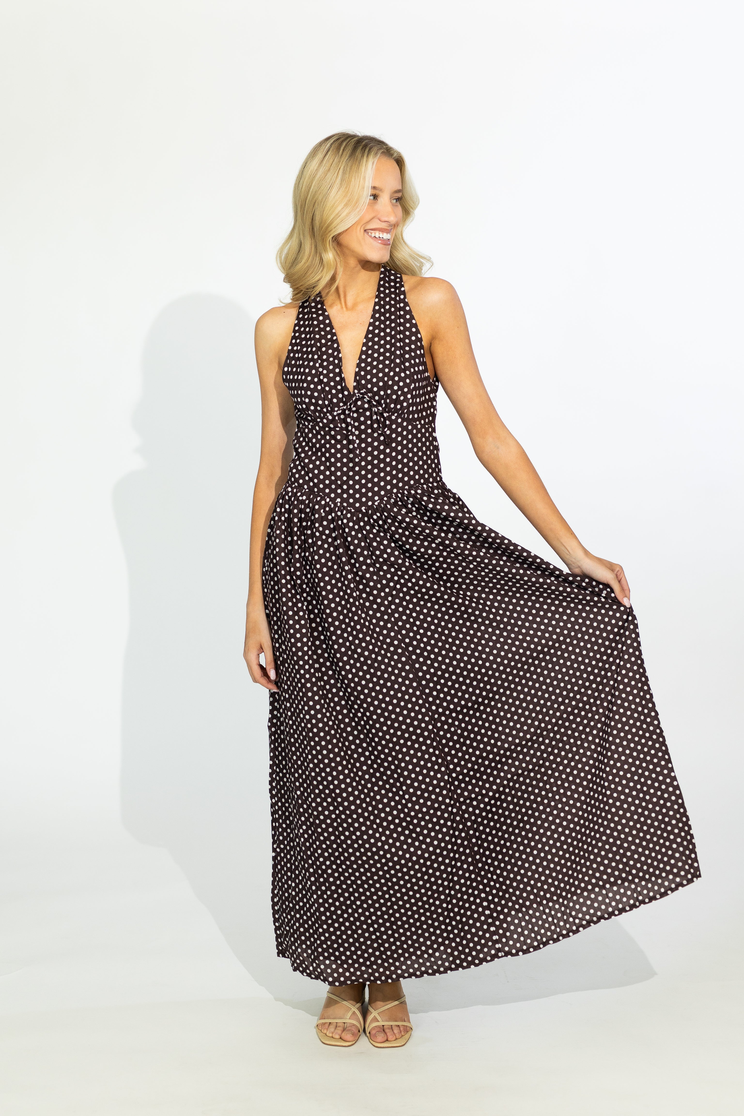 Izzie Polka Dot Maxi Dress