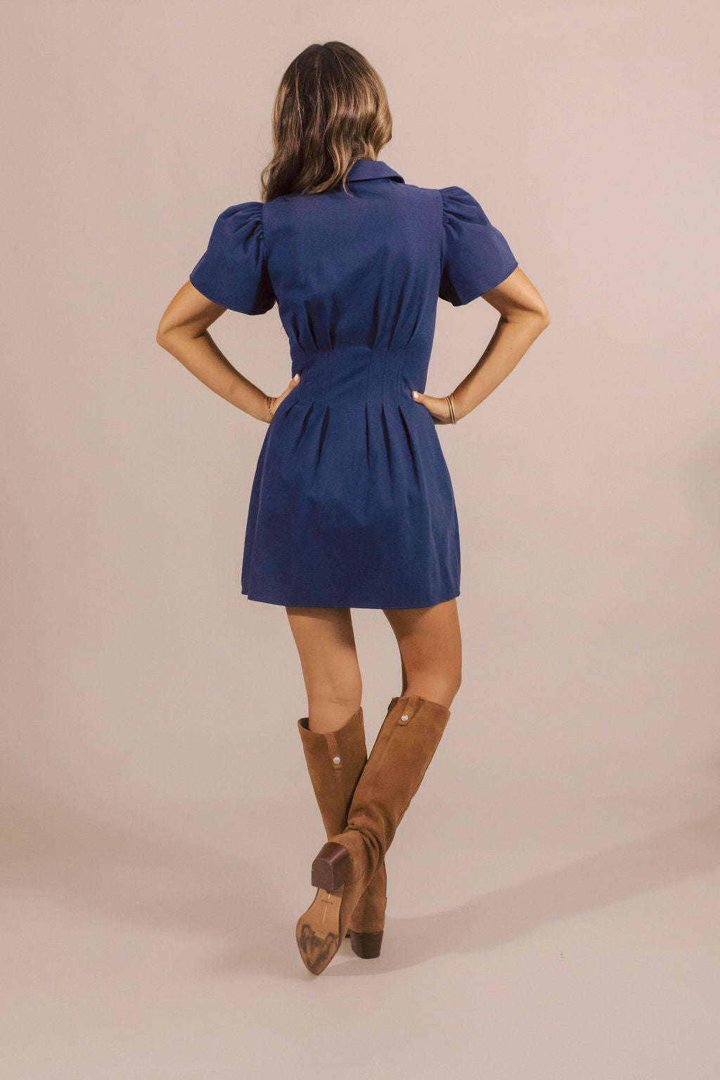 Lily Navy Structured Zip Dress