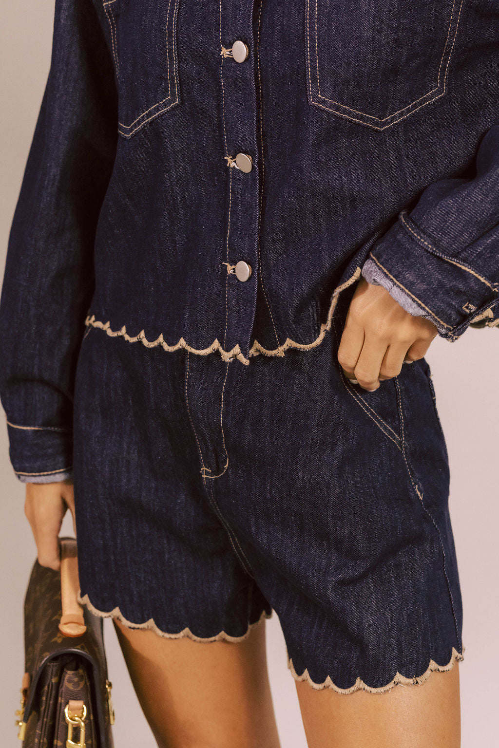 Indigo Scalloped Jacket