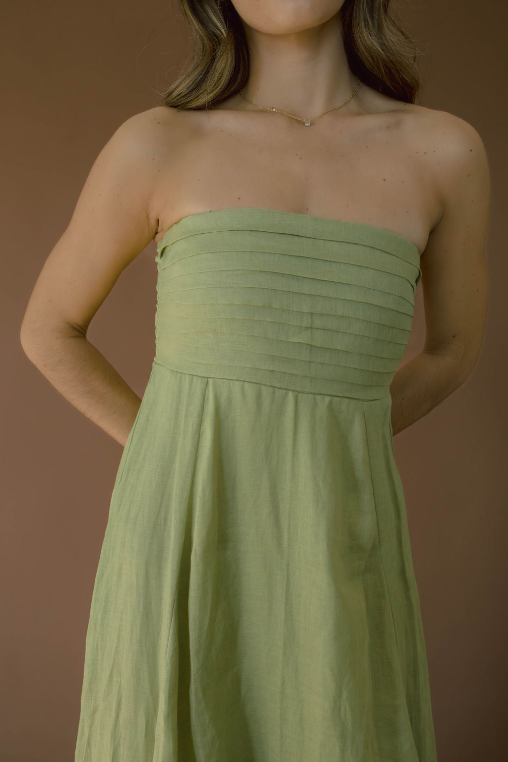 Talia Sage Linen Maxi Dress