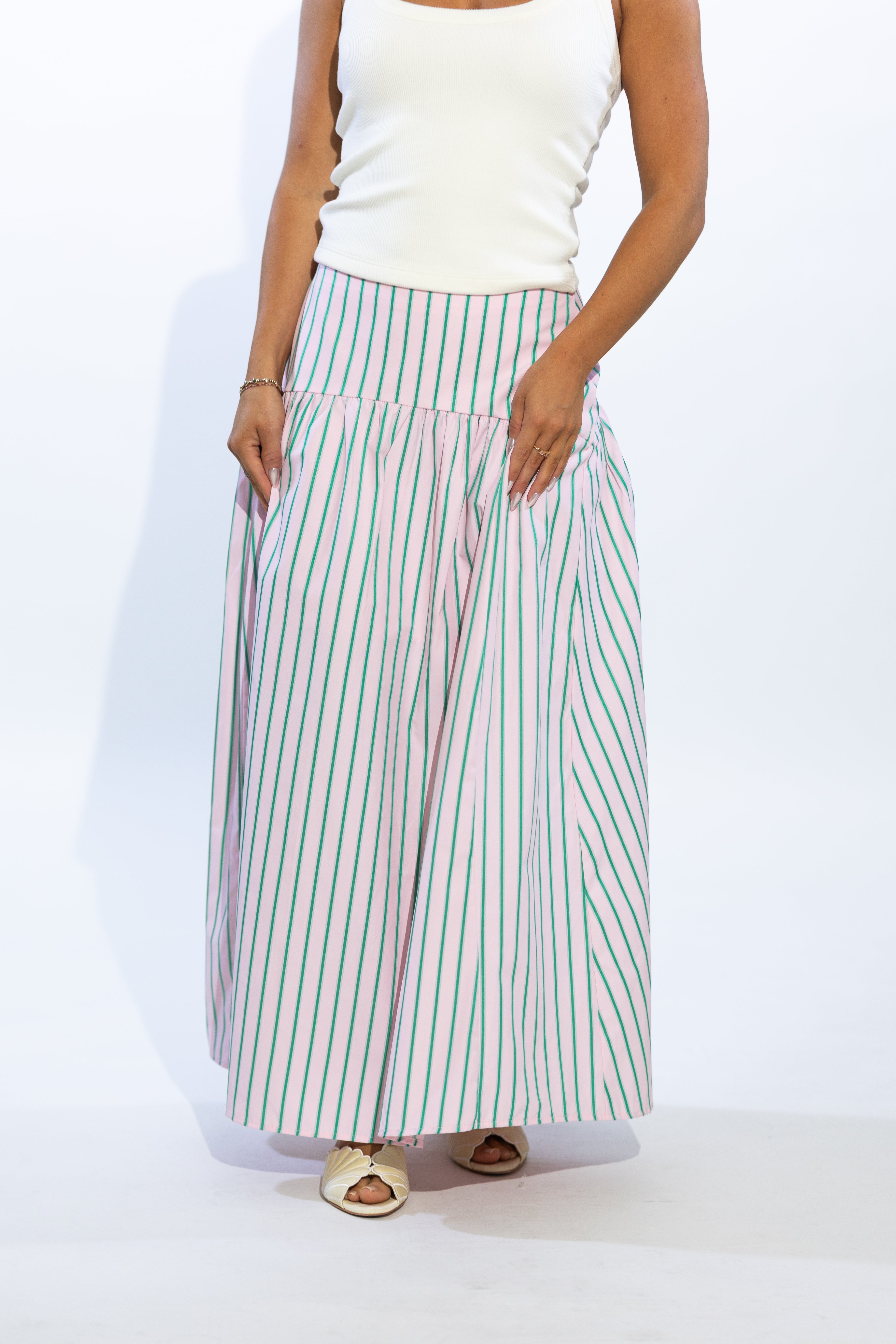 Pre-Order Cassie Curved Maxi Skirt (ships by 7/10)