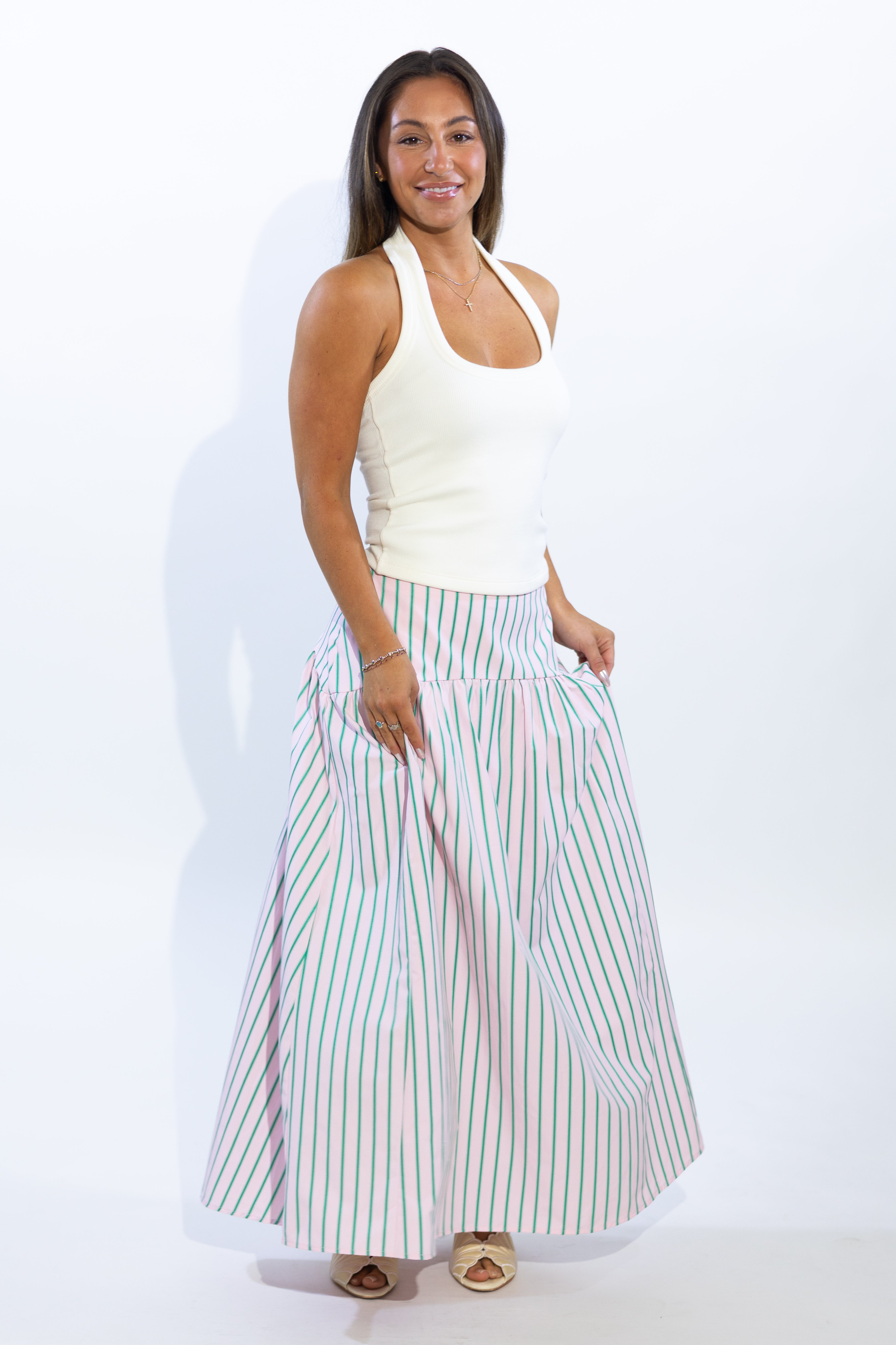 Pre-Order Cassie Curved Maxi Skirt (ships by 7/10)