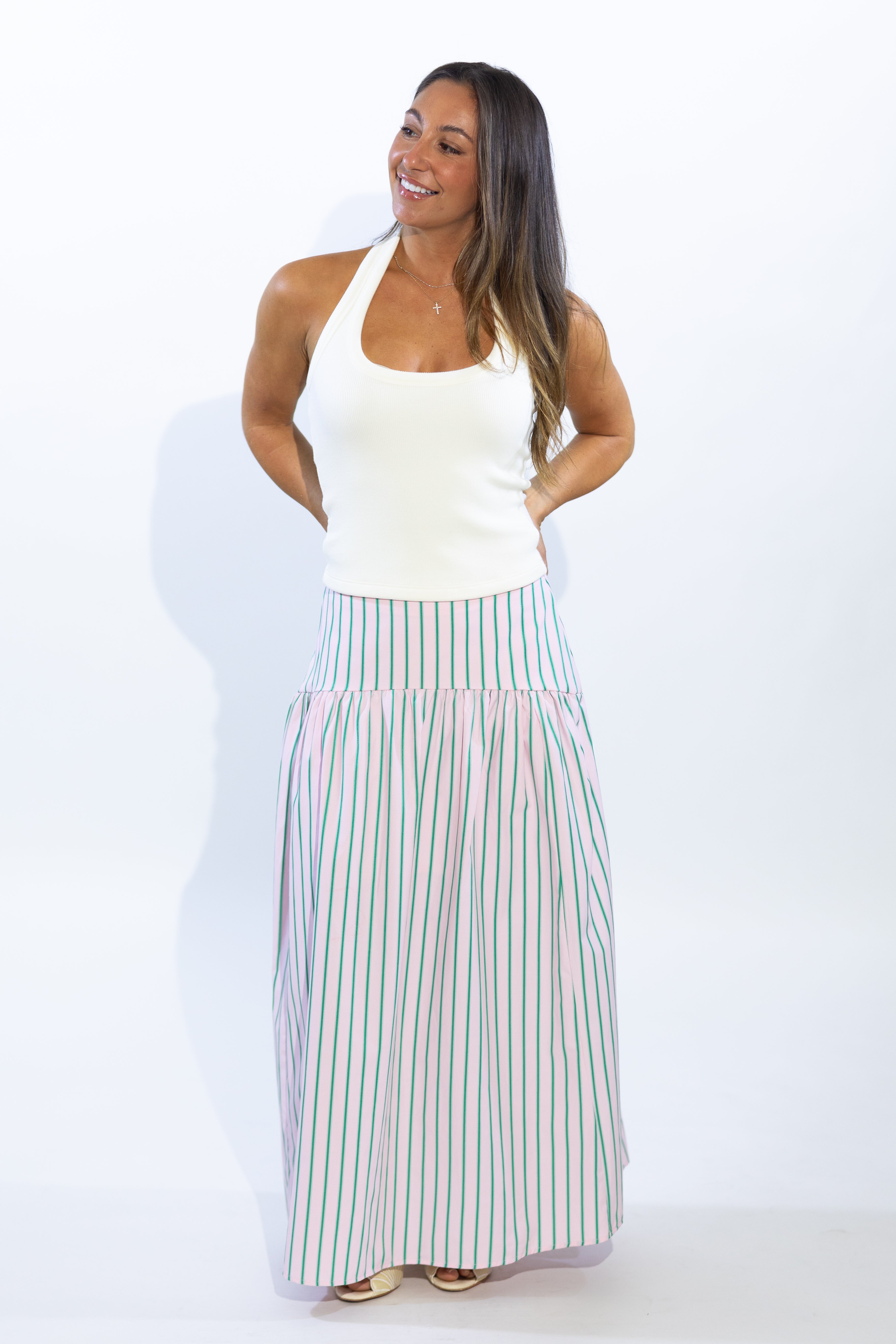 Pre-Order Cassie Curved Maxi Skirt (ships by 7/10)