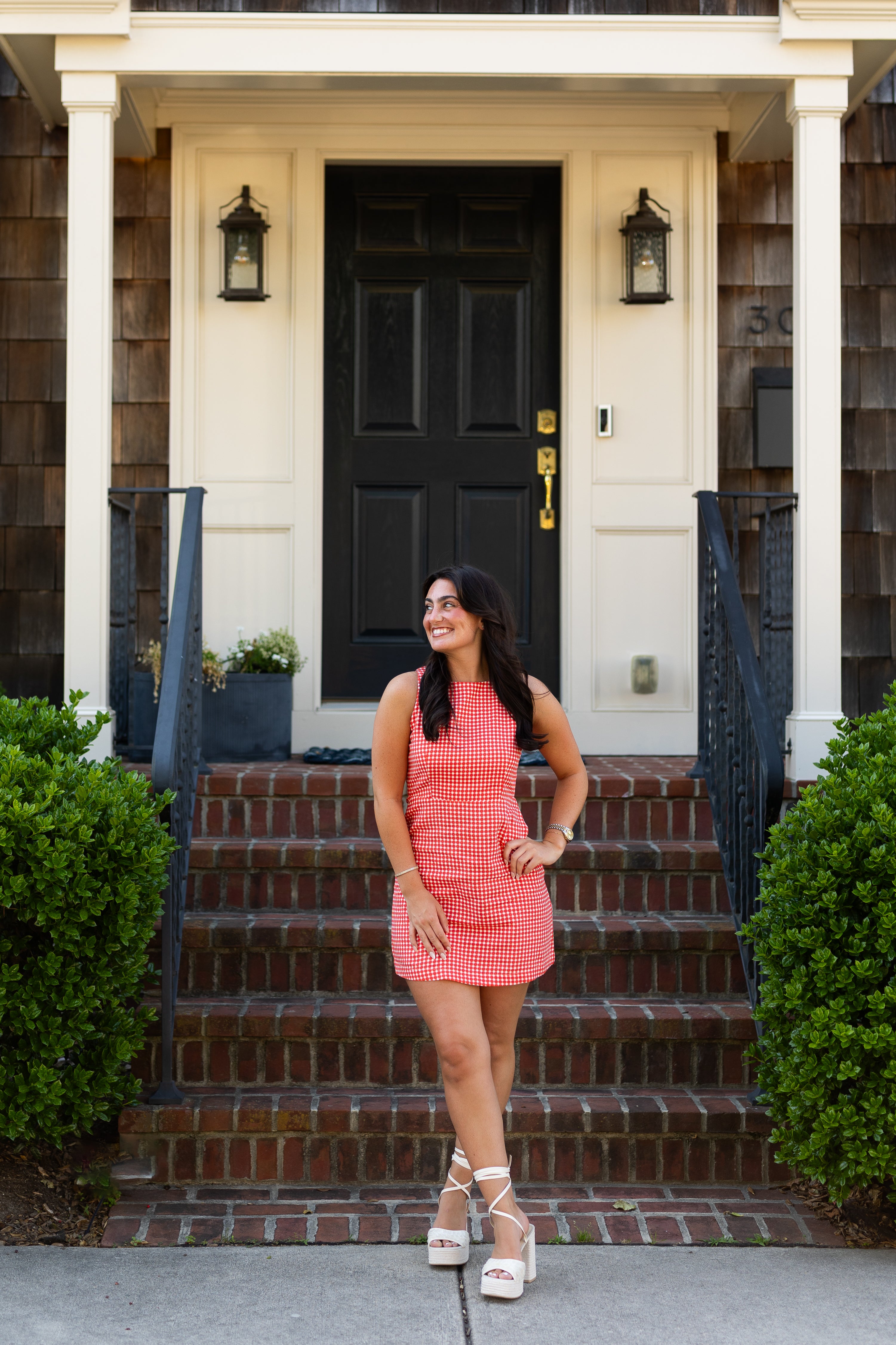 Corsa Linen Gingham Dress