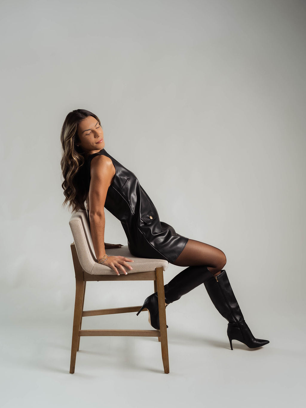 Dessa Faux Leather Dress