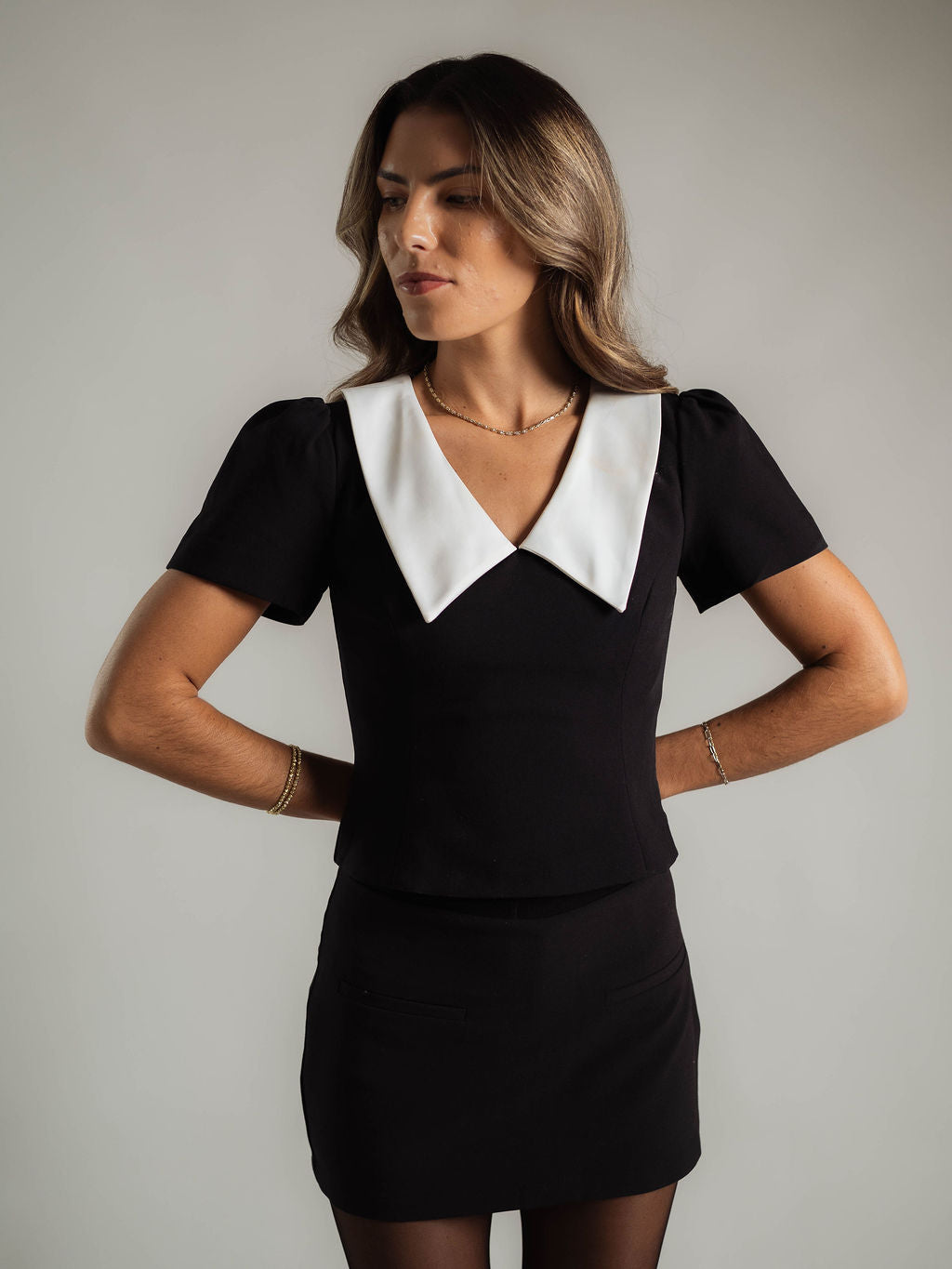 Azra Oversized Collar Top