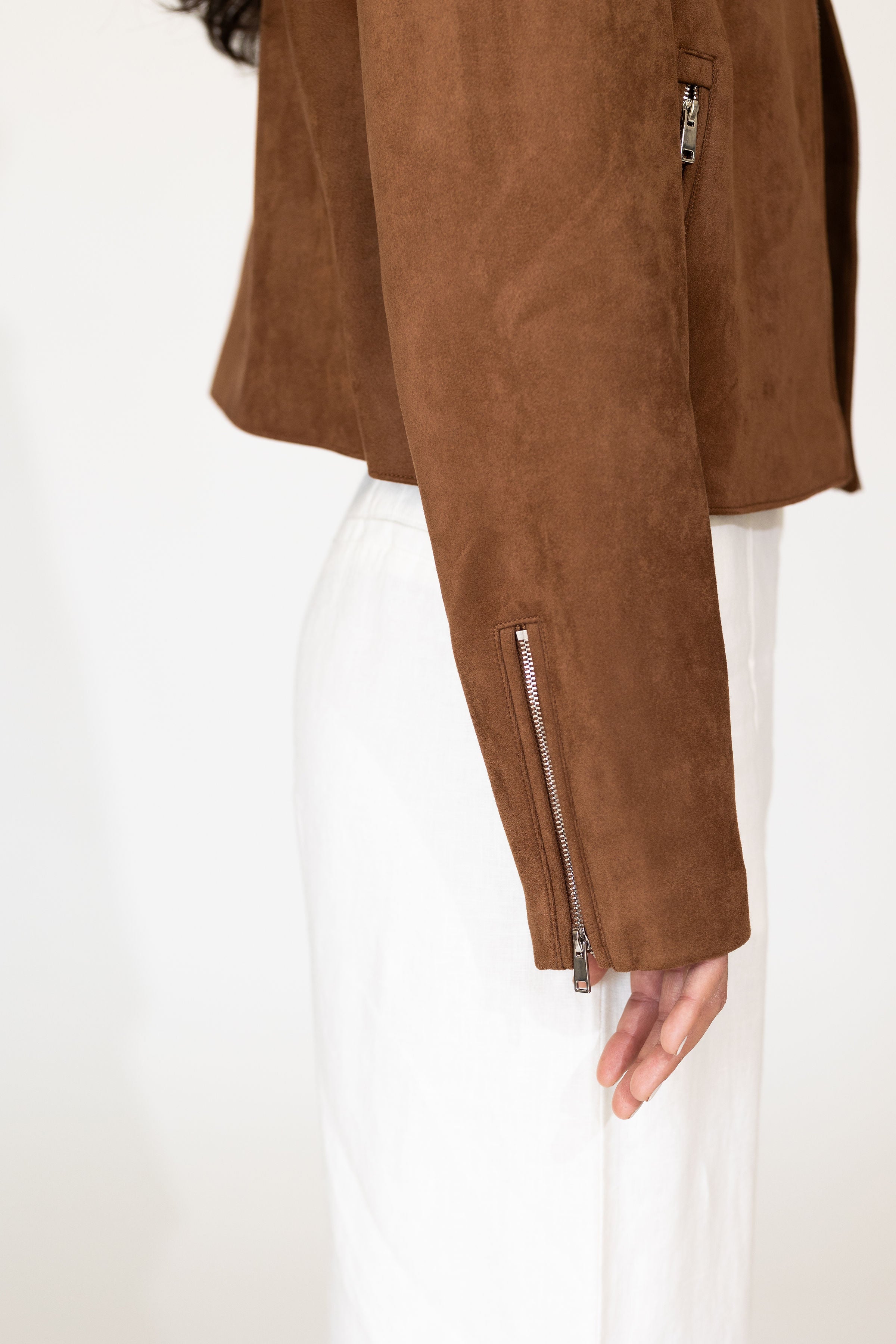 Rhea Suede Bomber Jacket