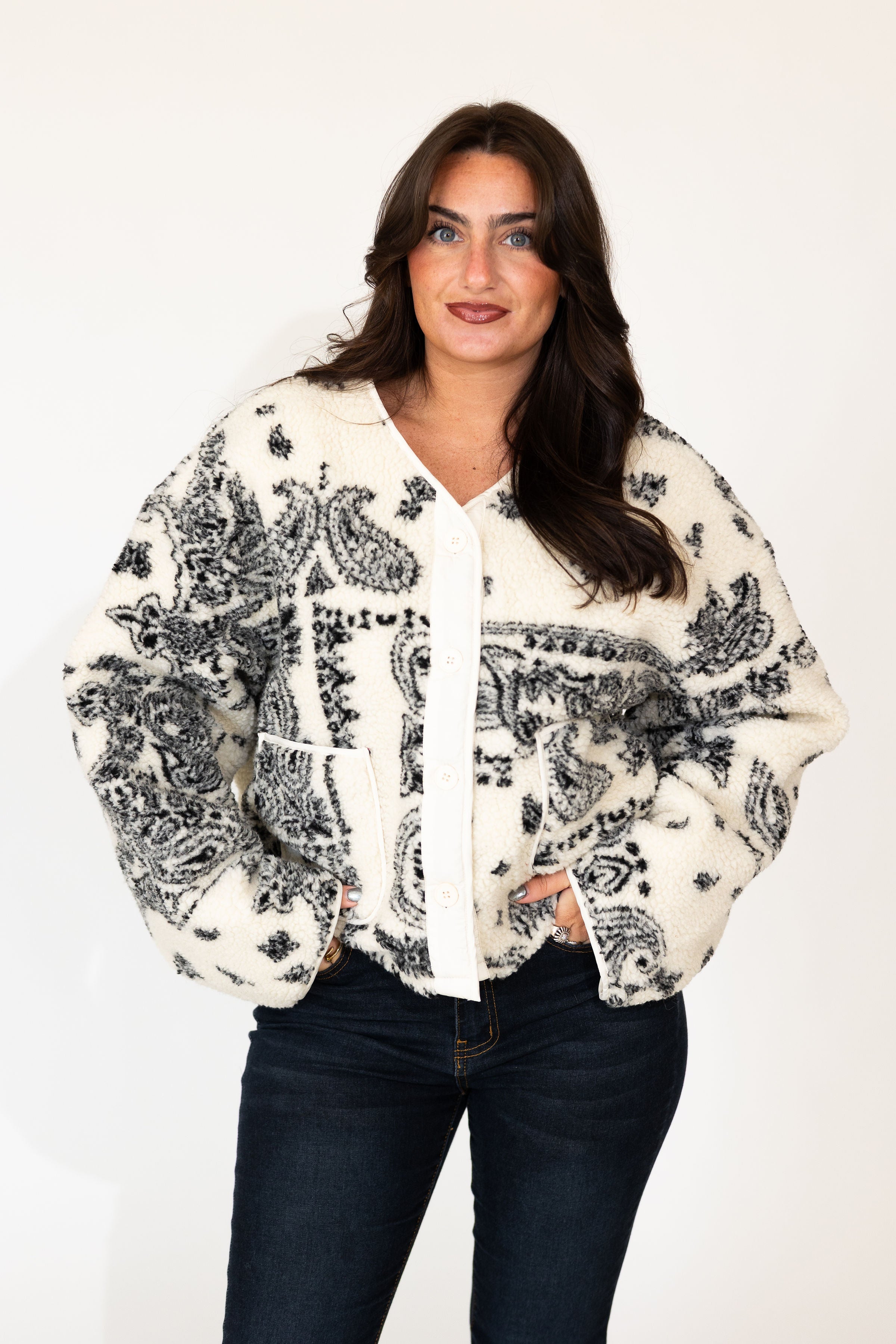 Harper Paisley Teddy Jacket