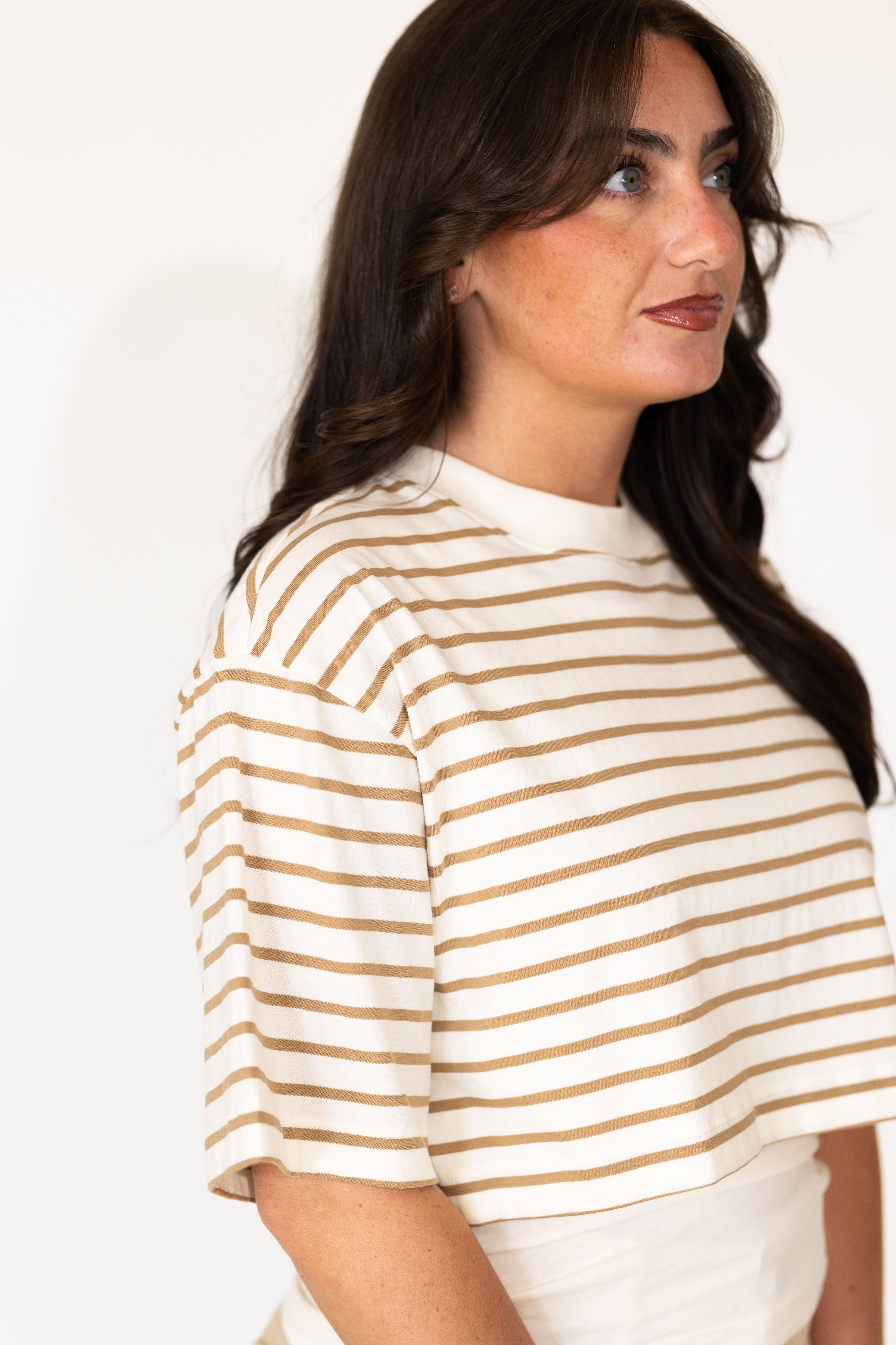 Lorenze Stripe Overlay Tee