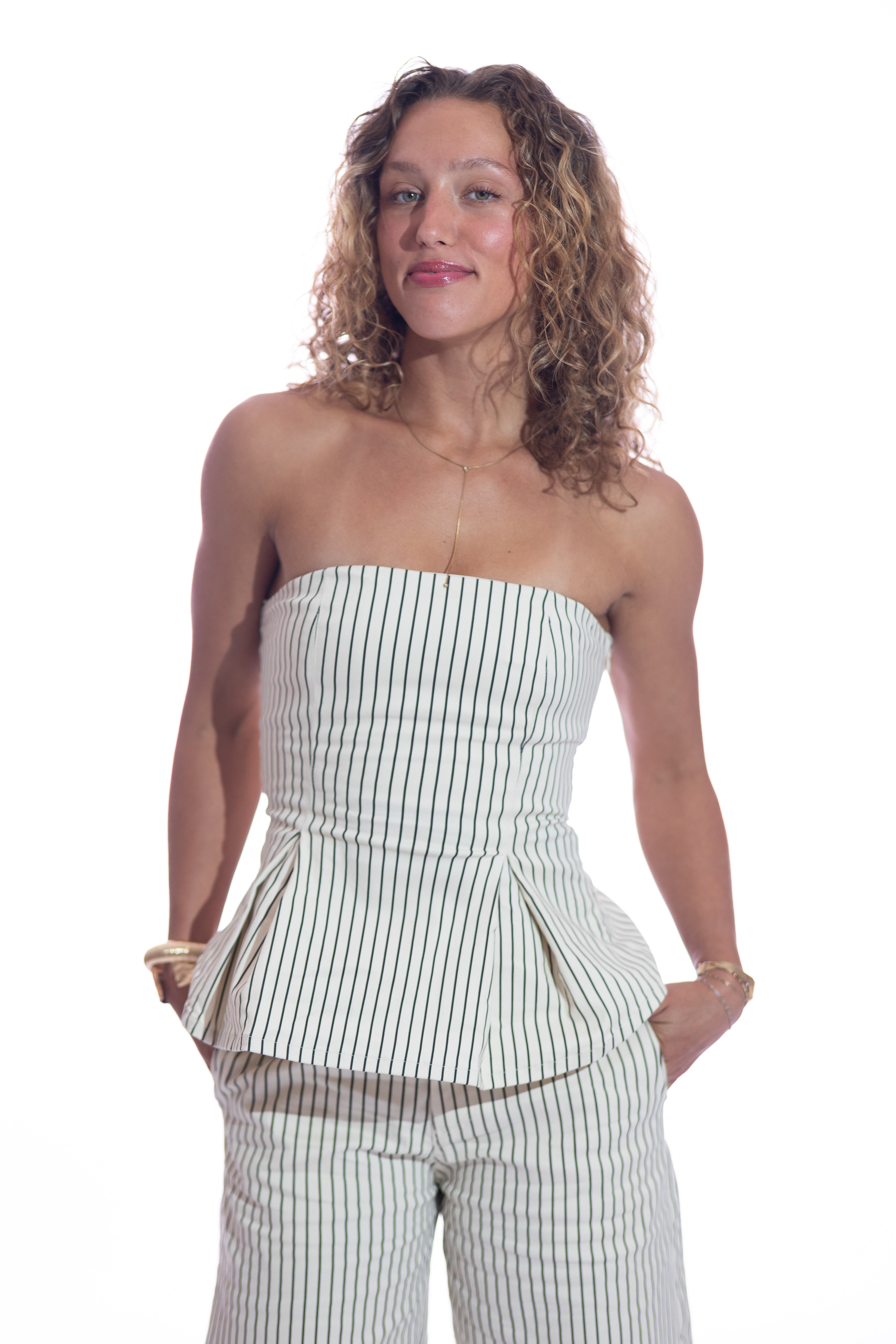 Brandi Striped Denim Set