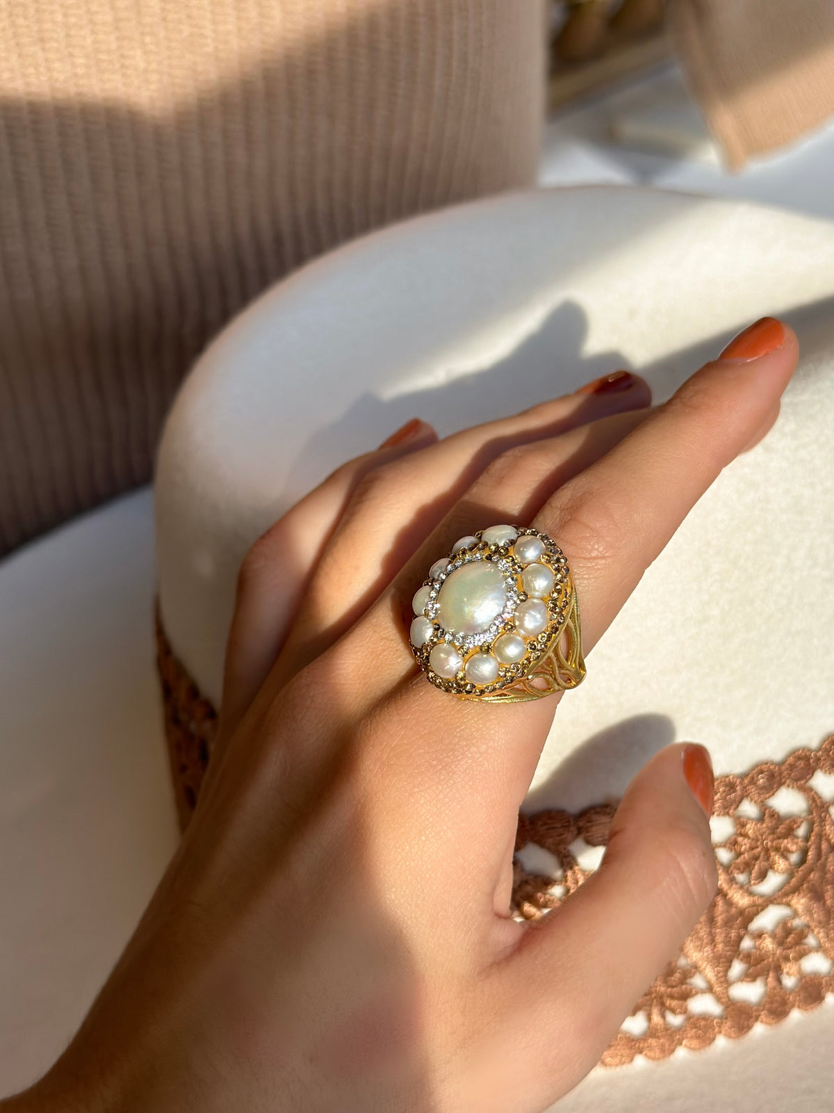 Mother of Pearl Bling Ring