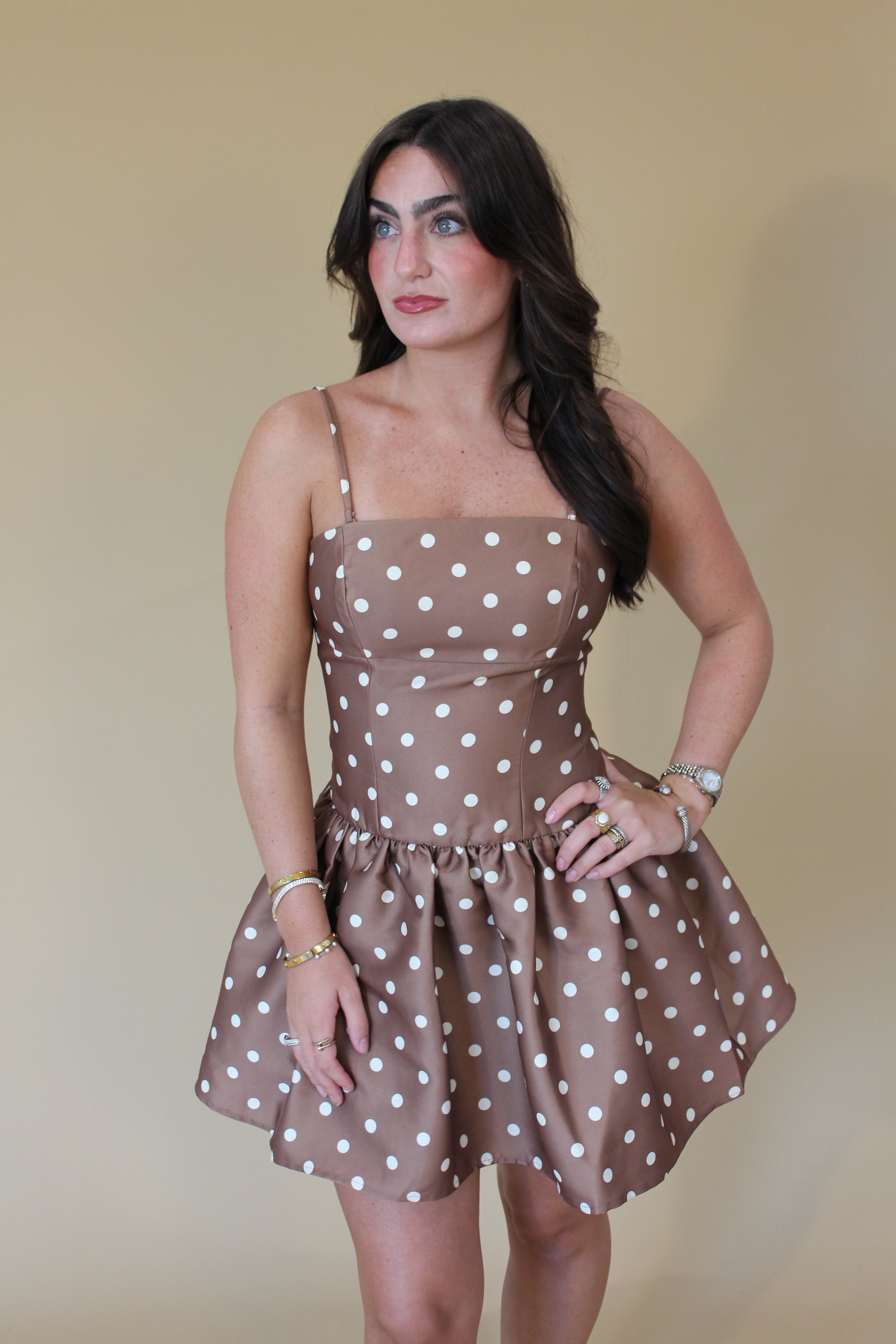 Carlisle Structured Polka Dot Dress