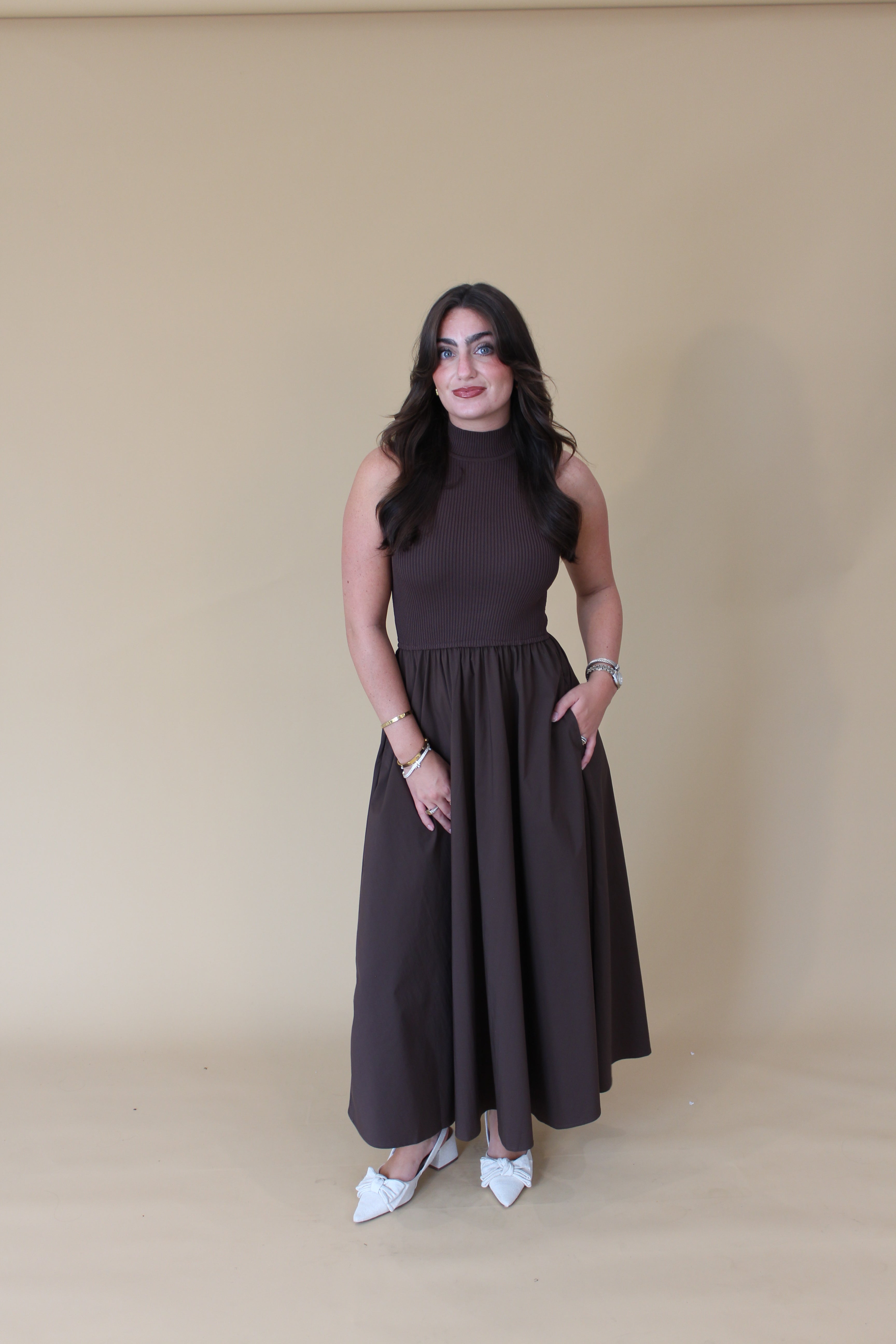Amber Poplin Midi Dress