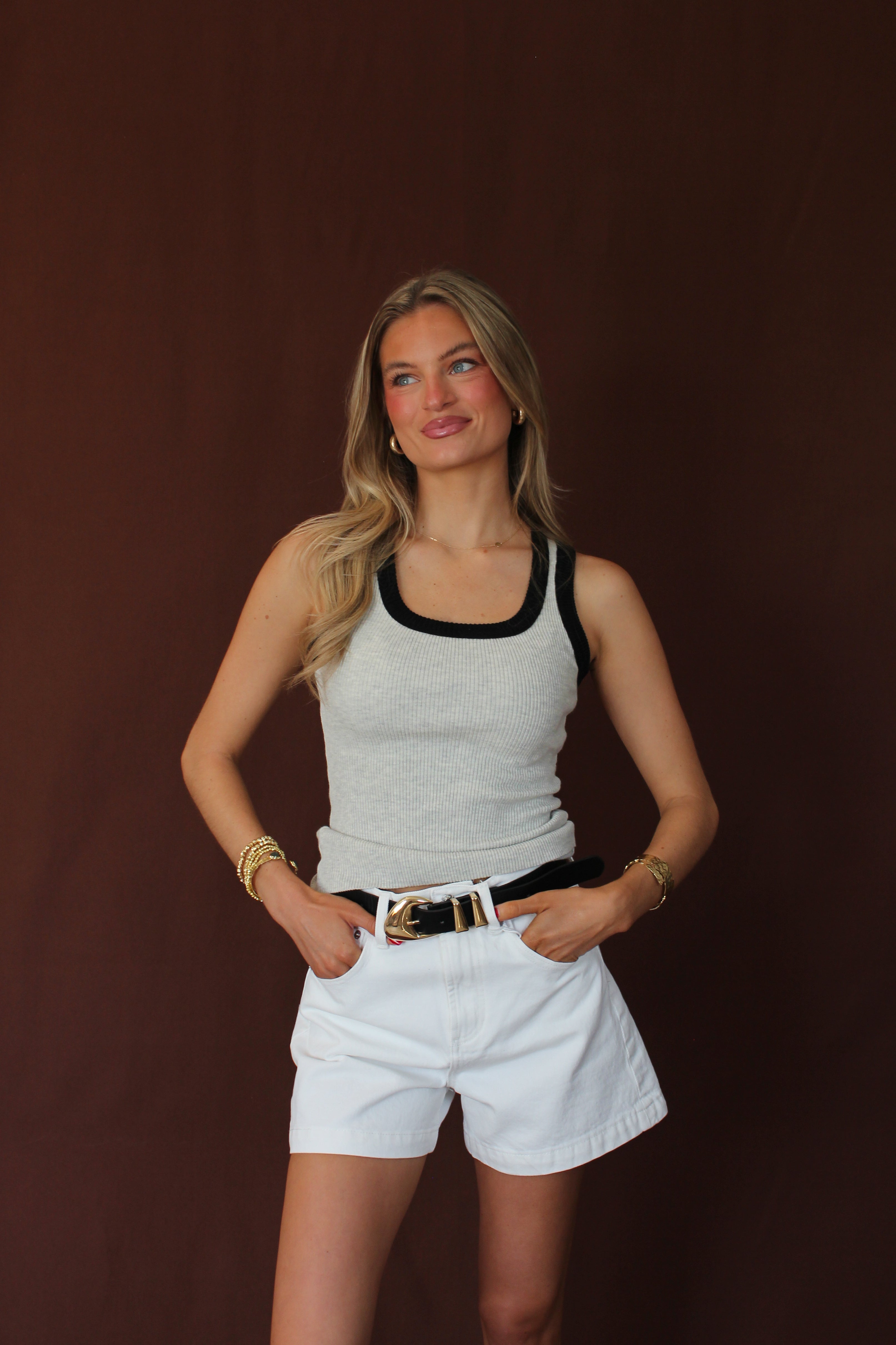 Charlotte Contrast Tank Top Brooklyn Boulevard