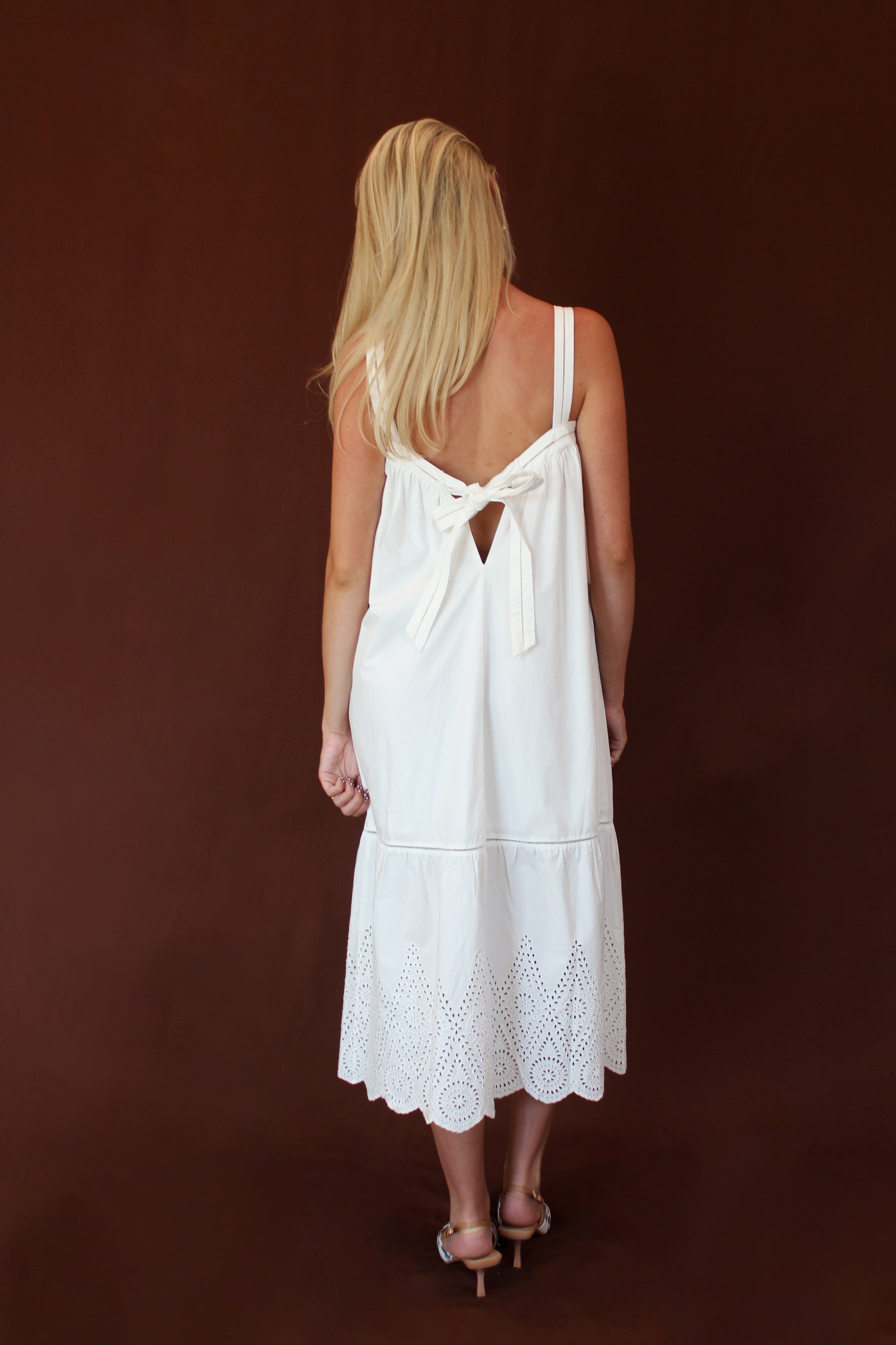 Clam Cotton Midi Dress