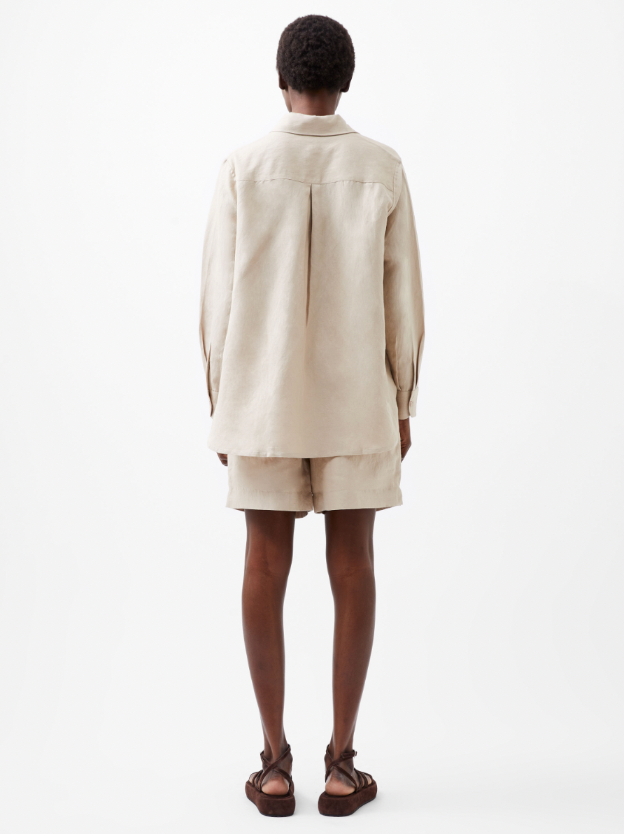 Birdie Linen Boyfriend Shirt - Natural