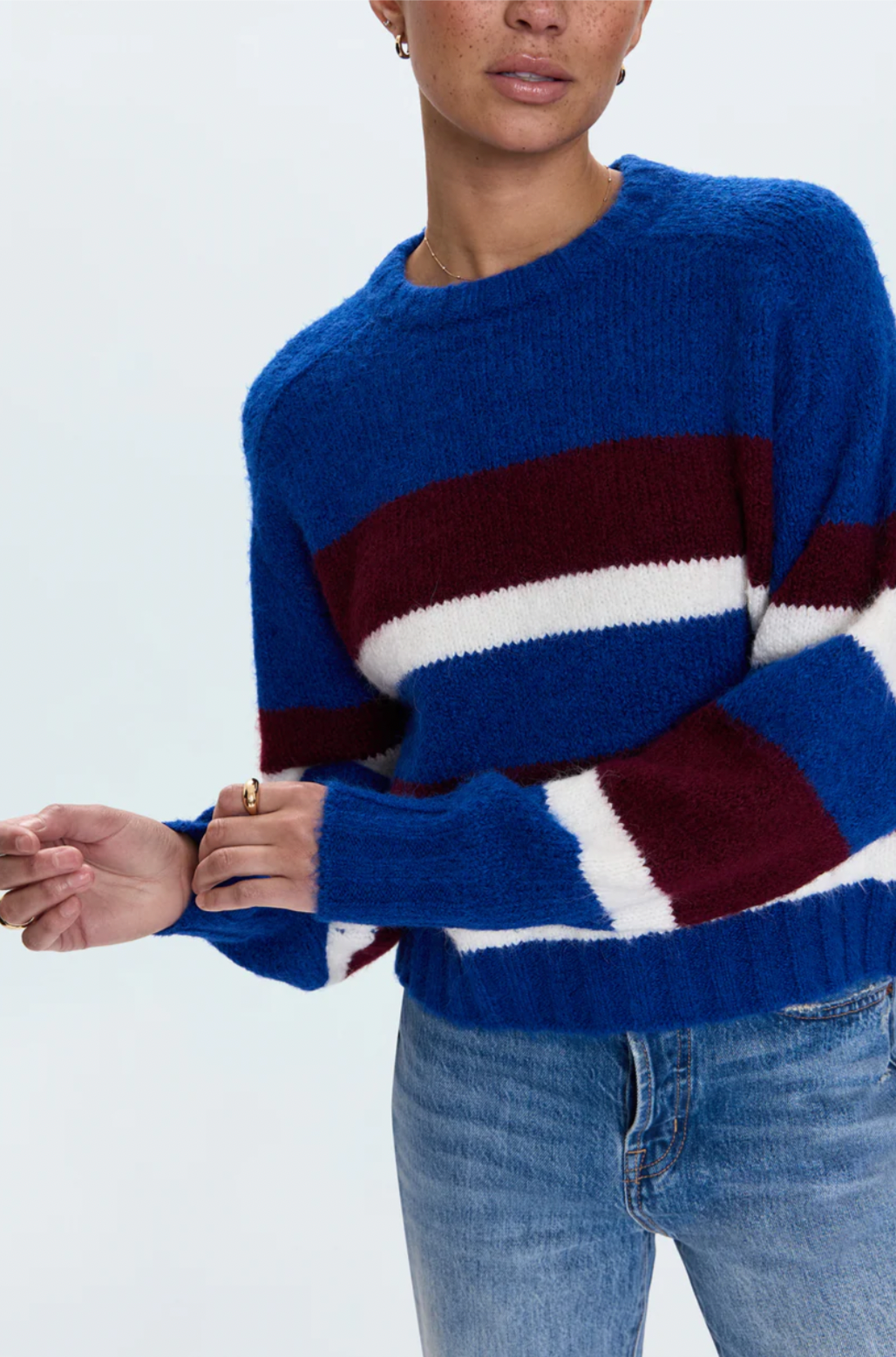 Claret Rugby Striped Sweater