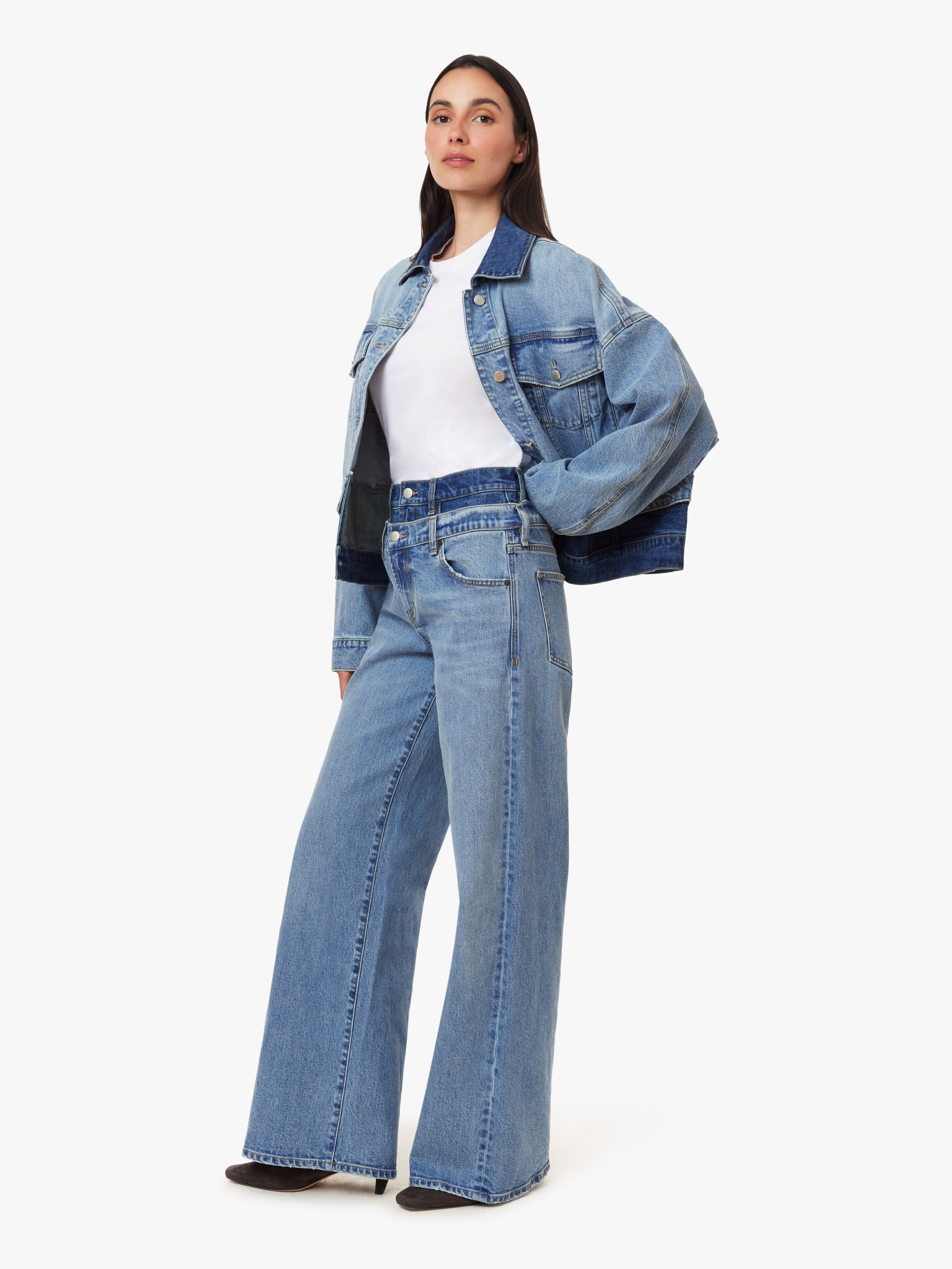 Double Denim Slouch Jeans