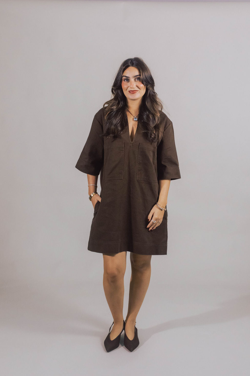 Kirby Chocolate Shirt Dress