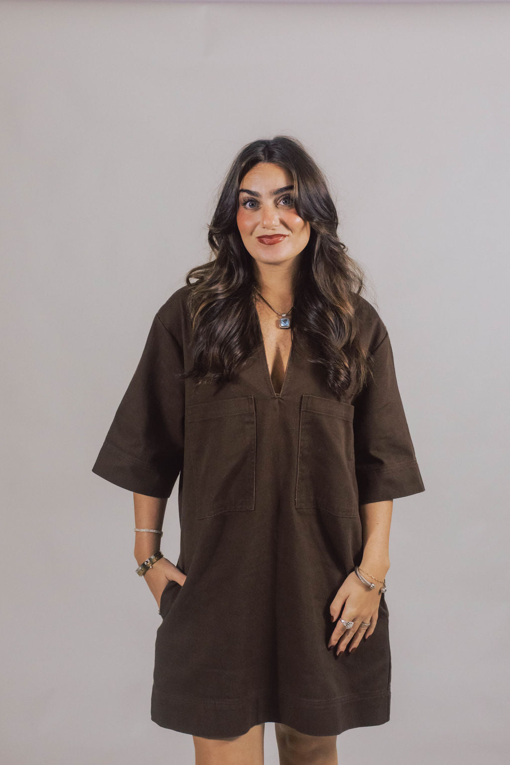 Kirby Chocolate Shirt Dress