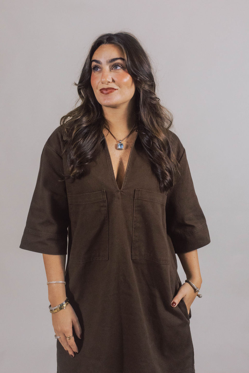 Kirby Chocolate Shirt Dress