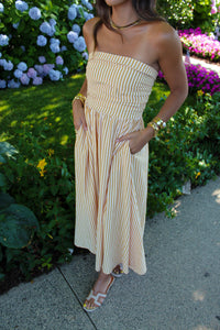 Andie Pinstripe Butter Maxi Dress