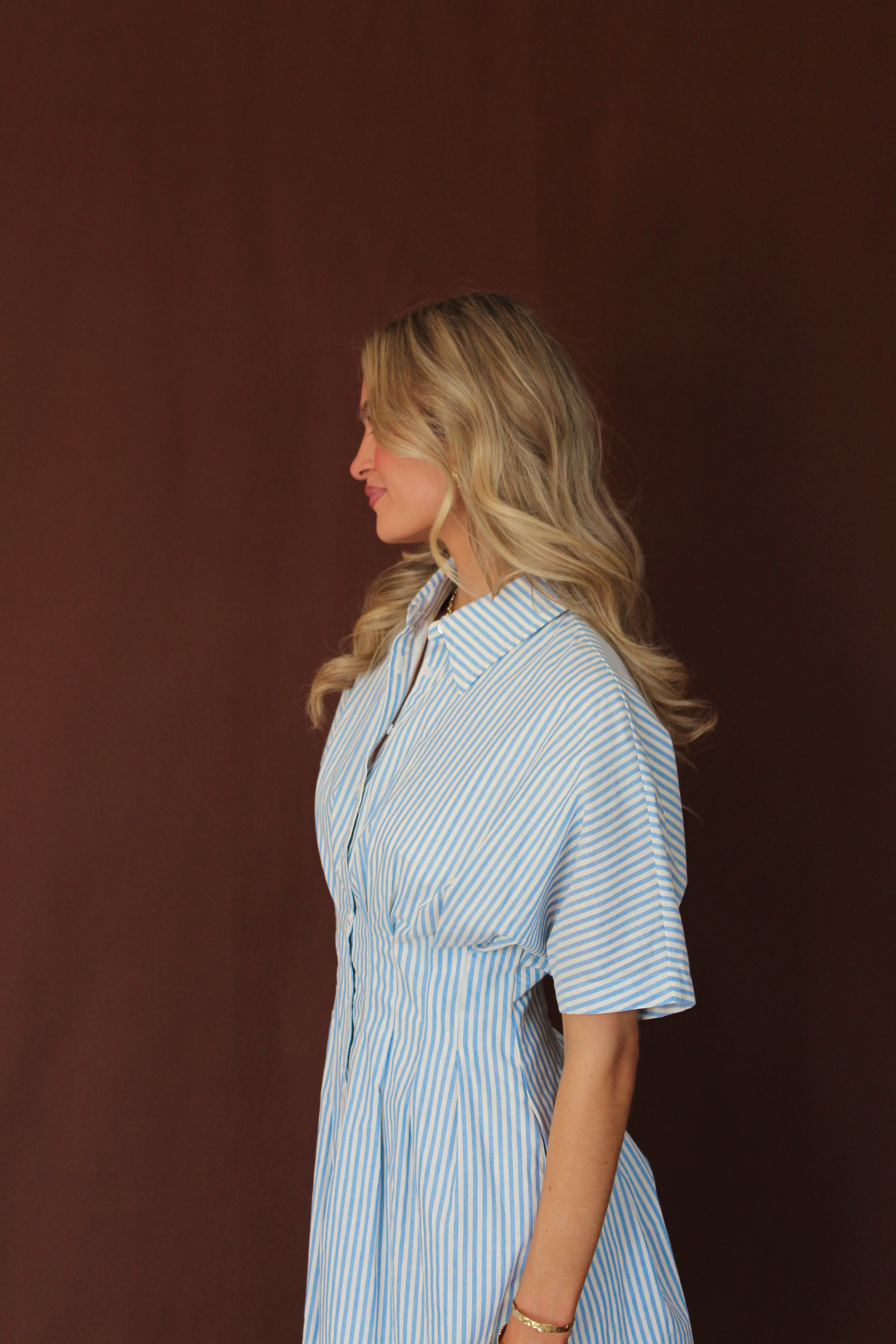 Natalia Pleated Shirt Dress