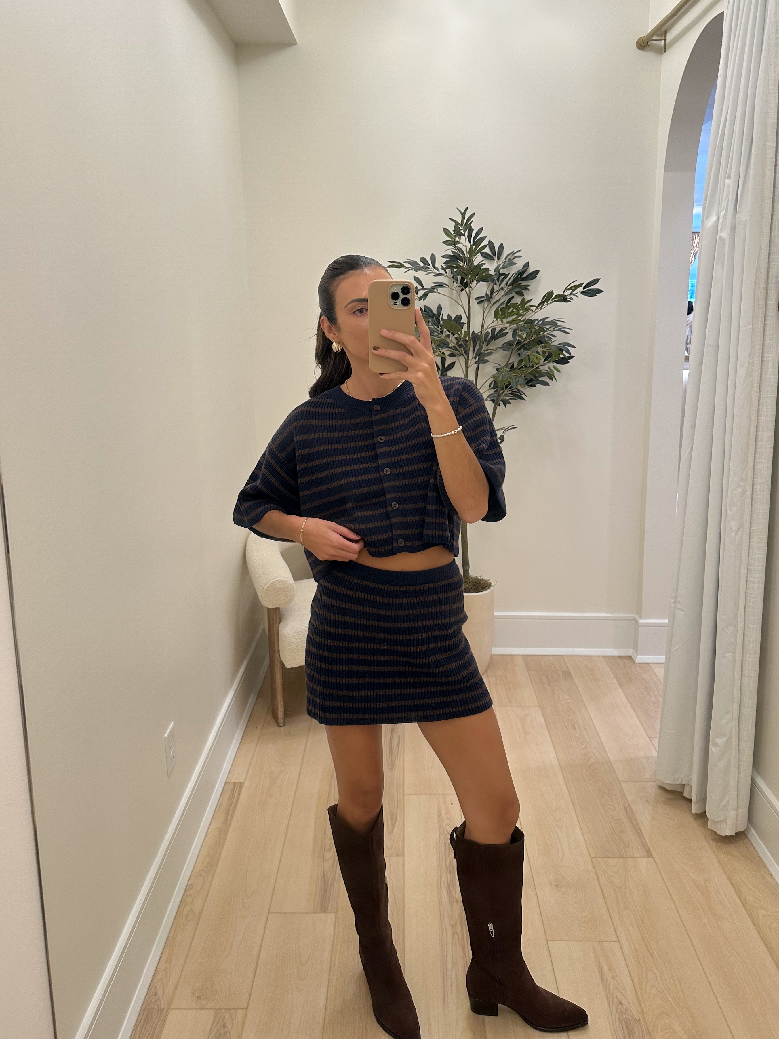 Izzie Striped Knit Skirt