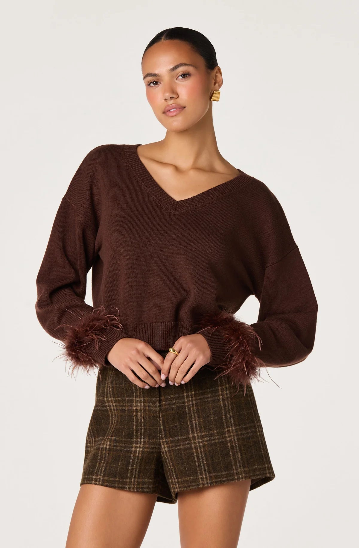 Pre-Order Tianna Feather Cuff Sweater (ships 10/16)