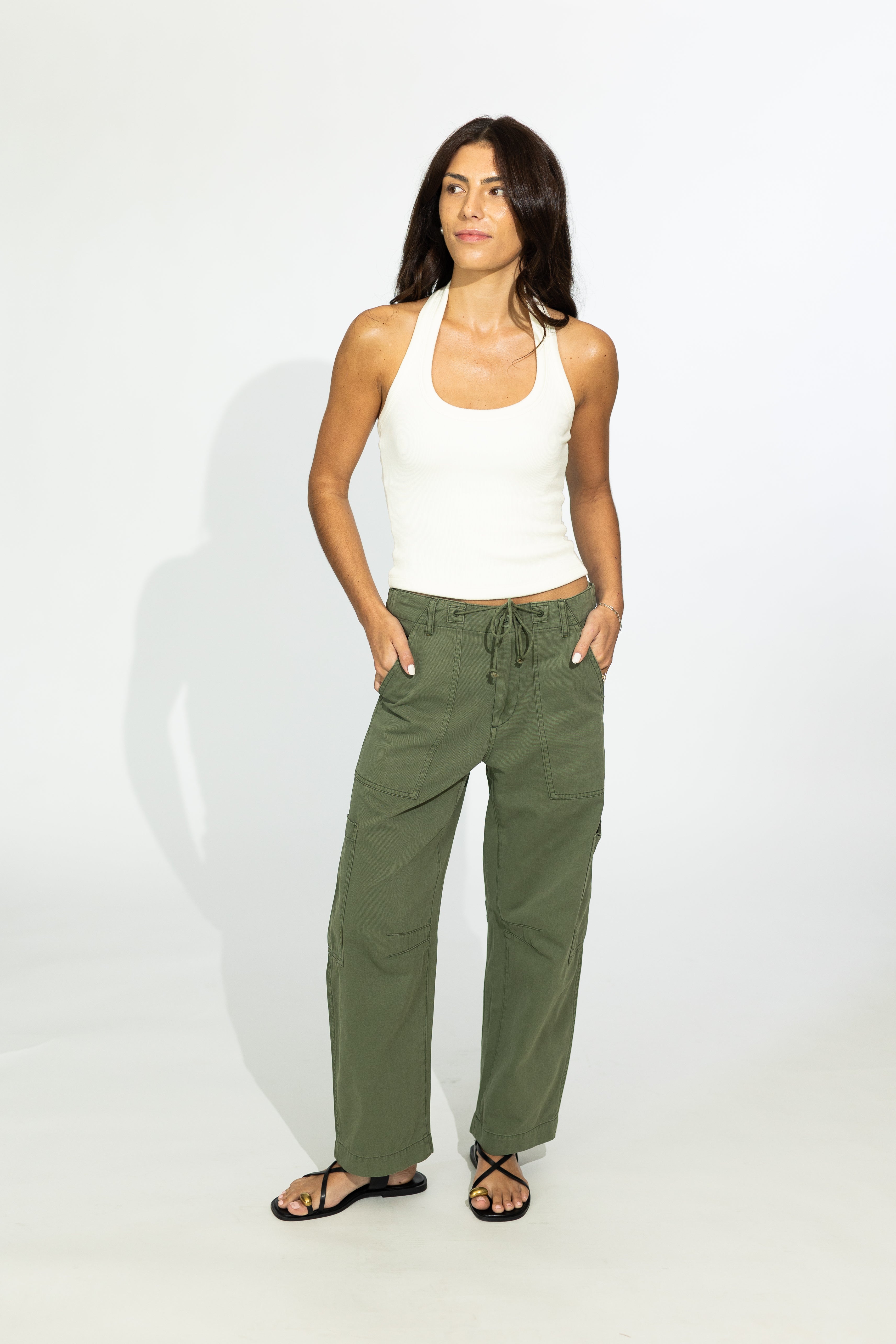 Sabrina Curved Utility Pants - Meadow