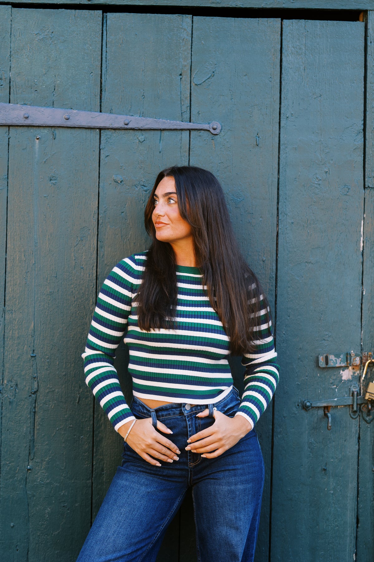 Callum Stripe Rib Crewneck