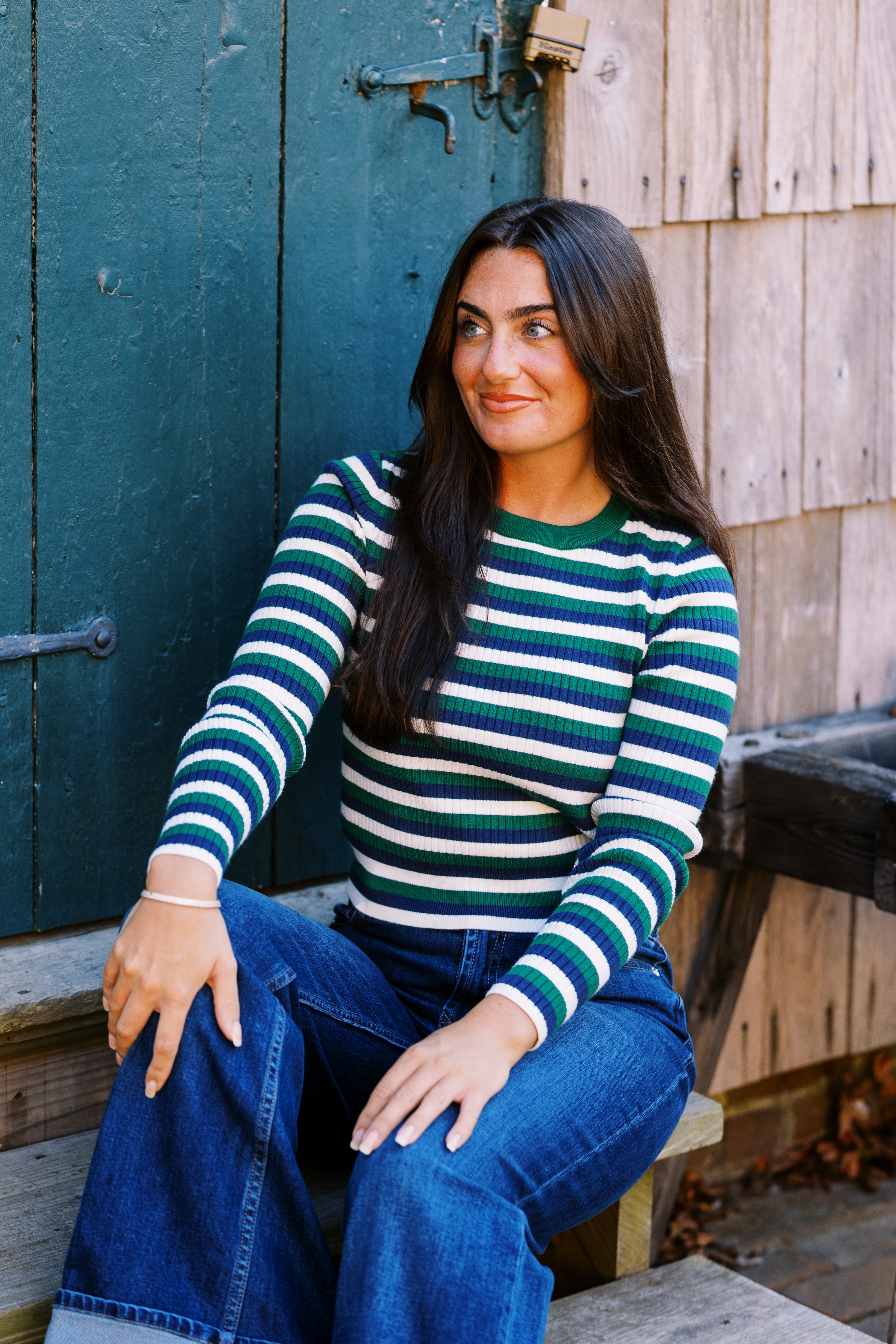 Callum Stripe Rib Crewneck