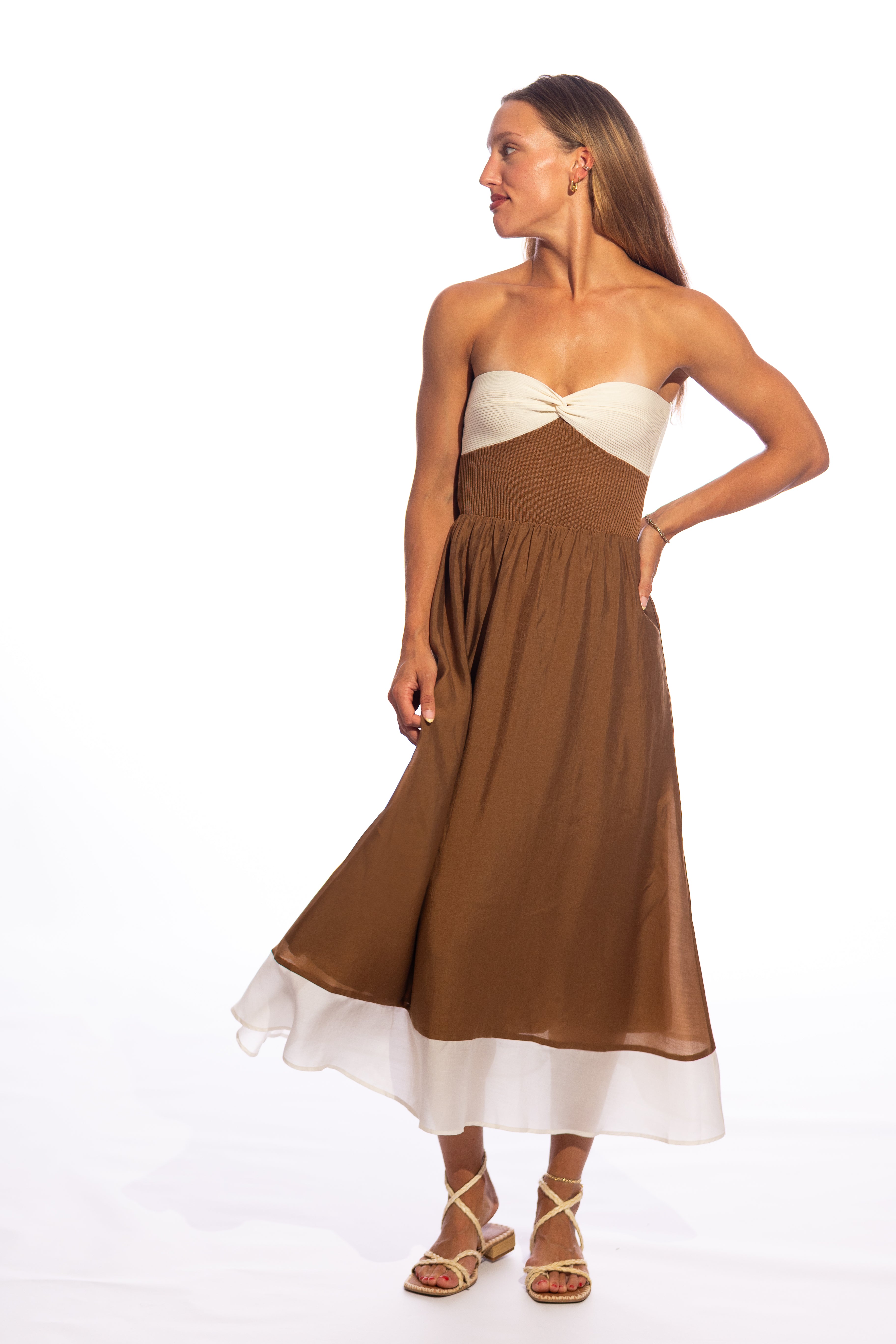 Suki Strapless Front Twist Dress