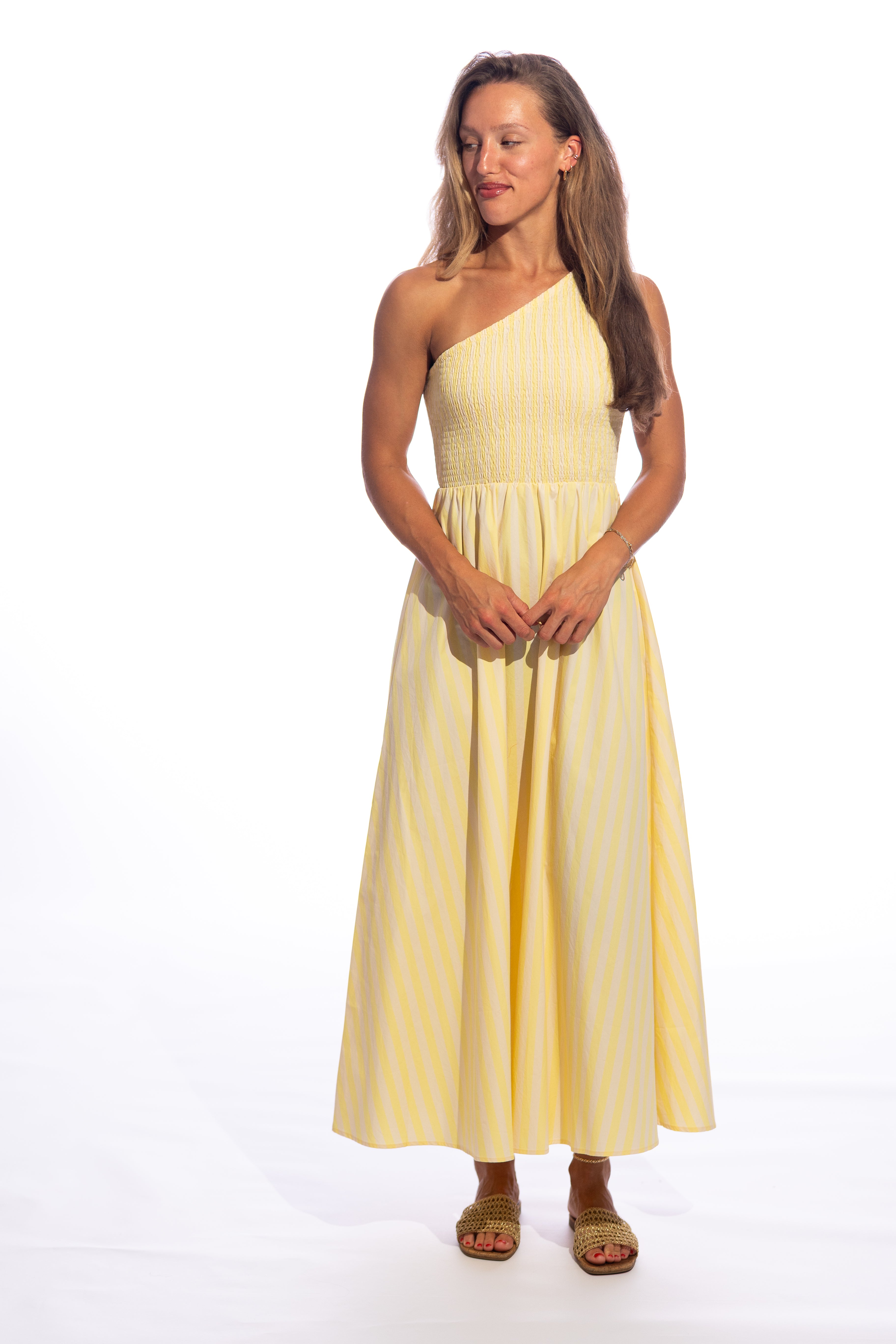 Selkie One Shoulder Butter Dress