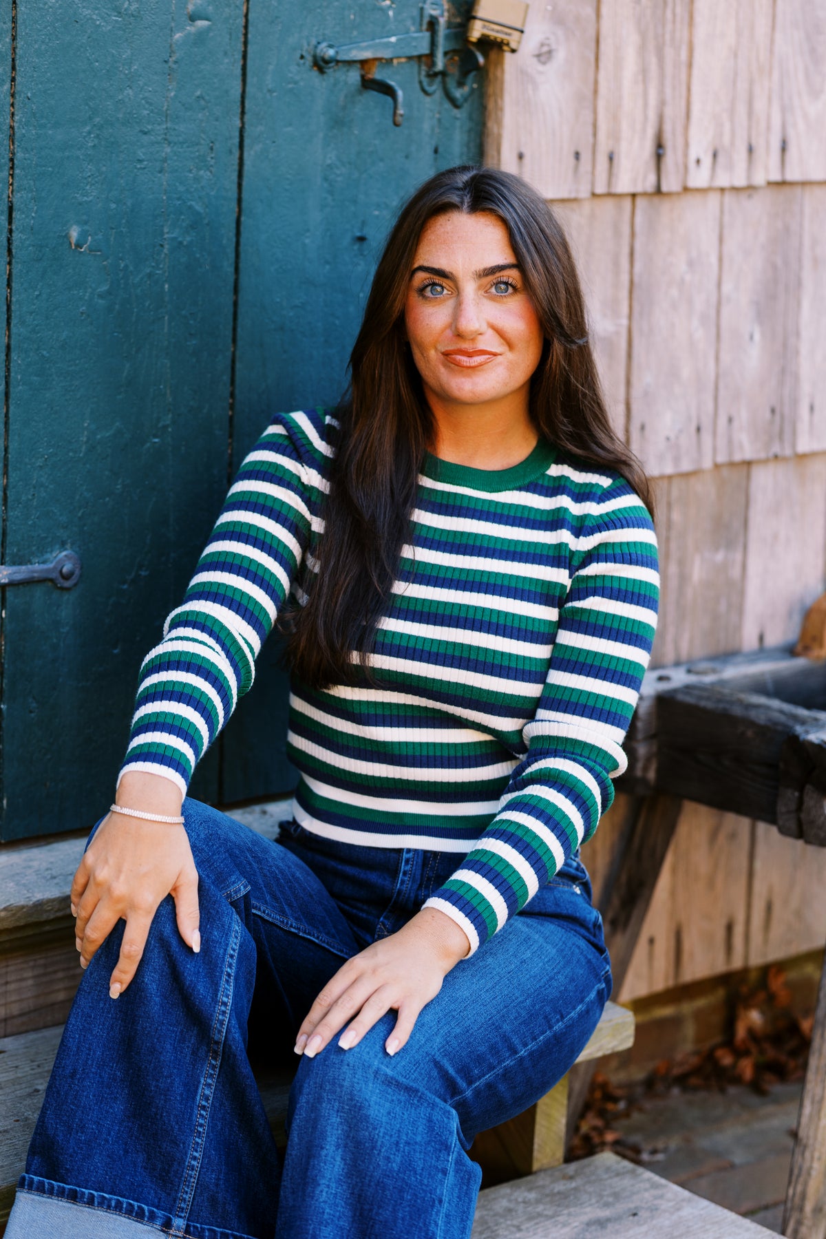 Callum Stripe Rib Crewneck