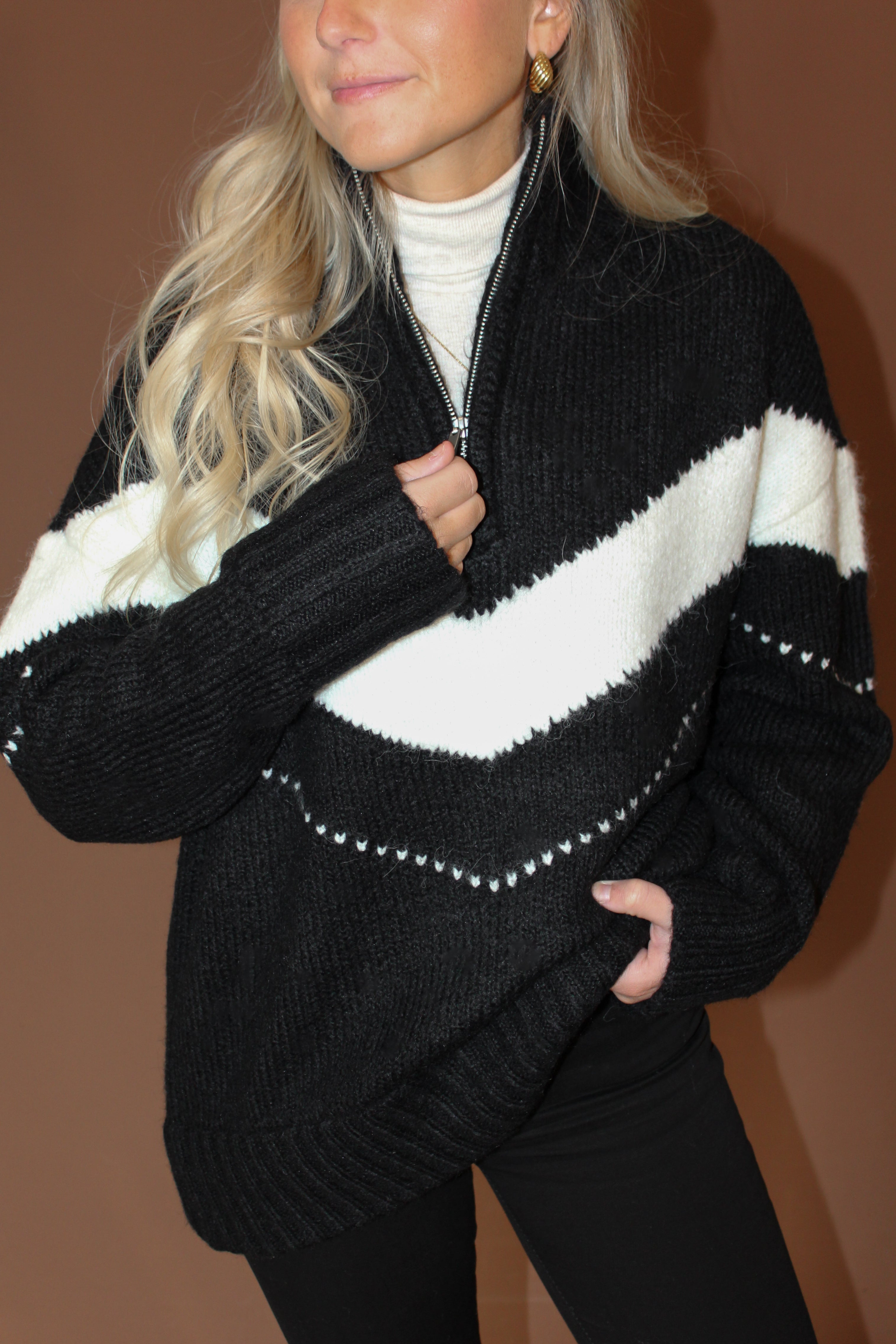 Arden Chevron Colorblock Sweater