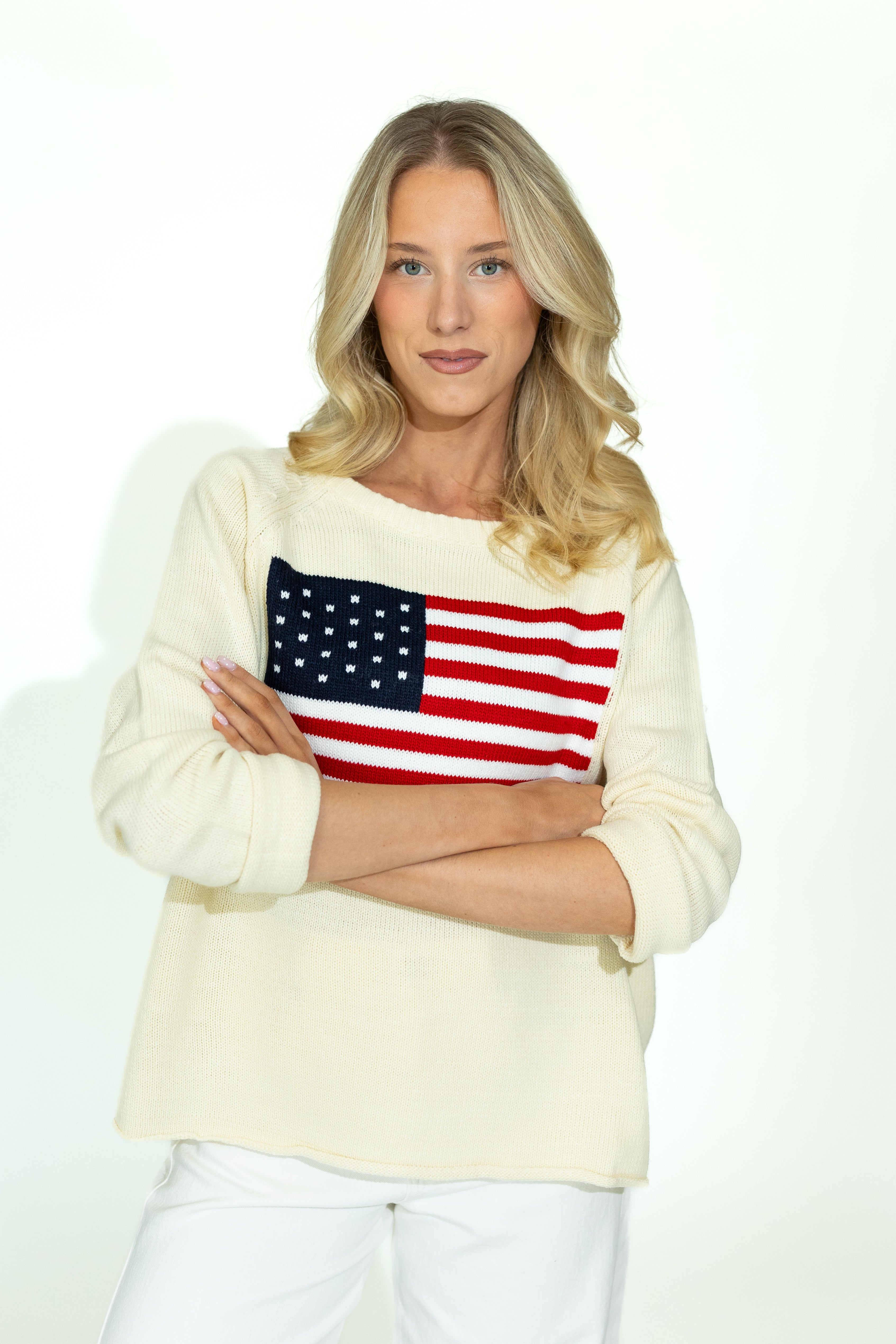 American Flag Boxy Sweater