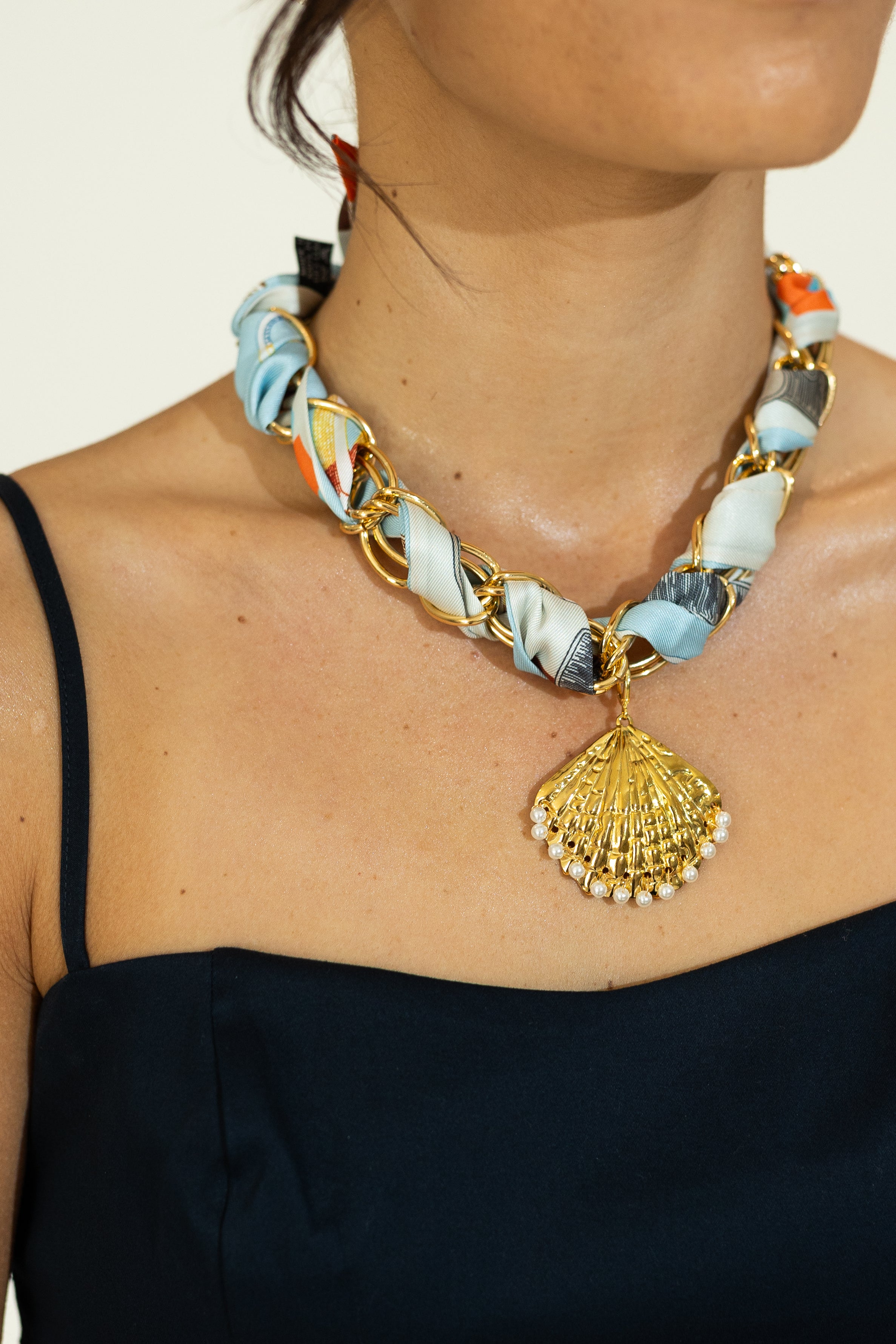 Bali Seashell Scarf Necklace