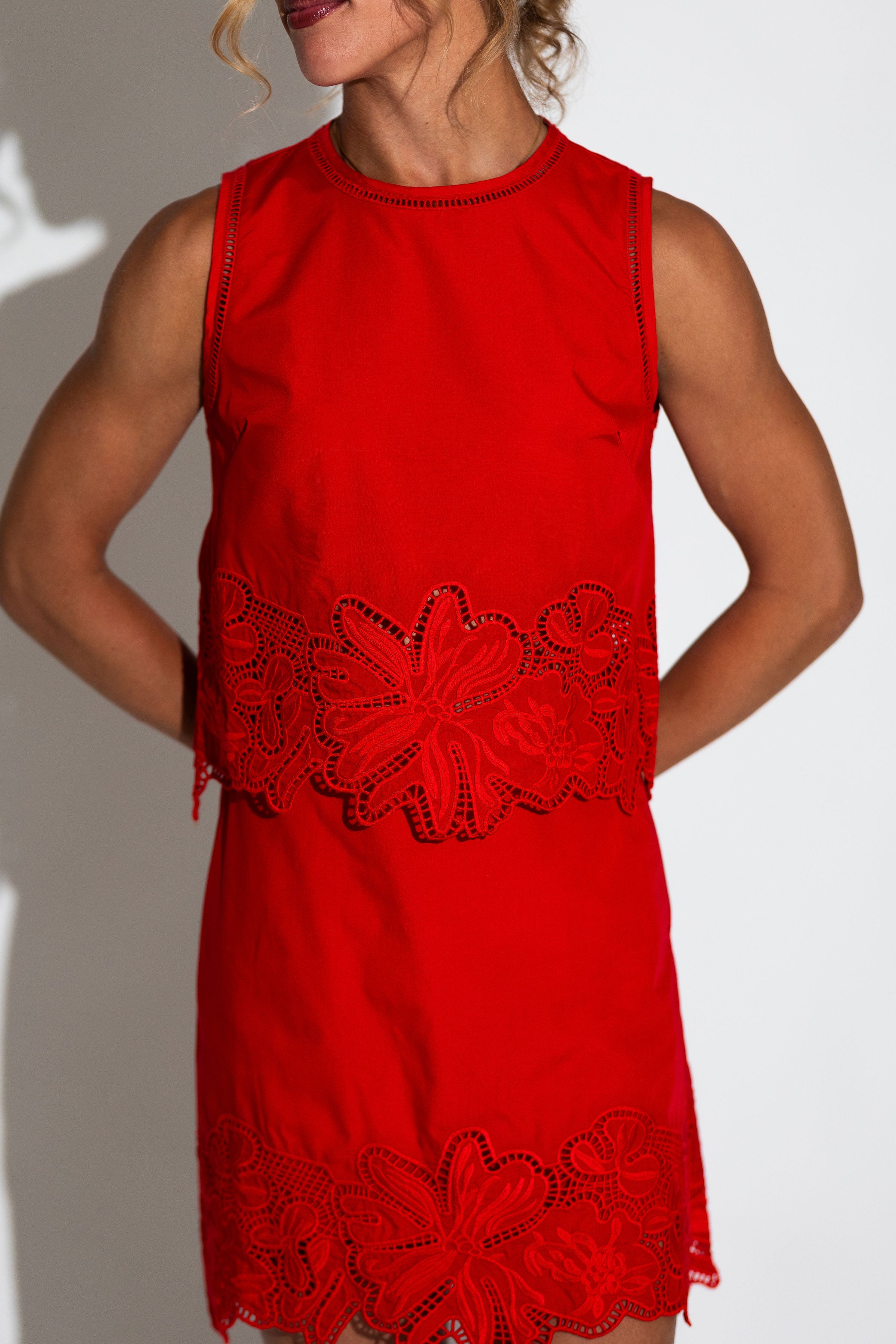 Kaya Radiant Red Lace Tank
