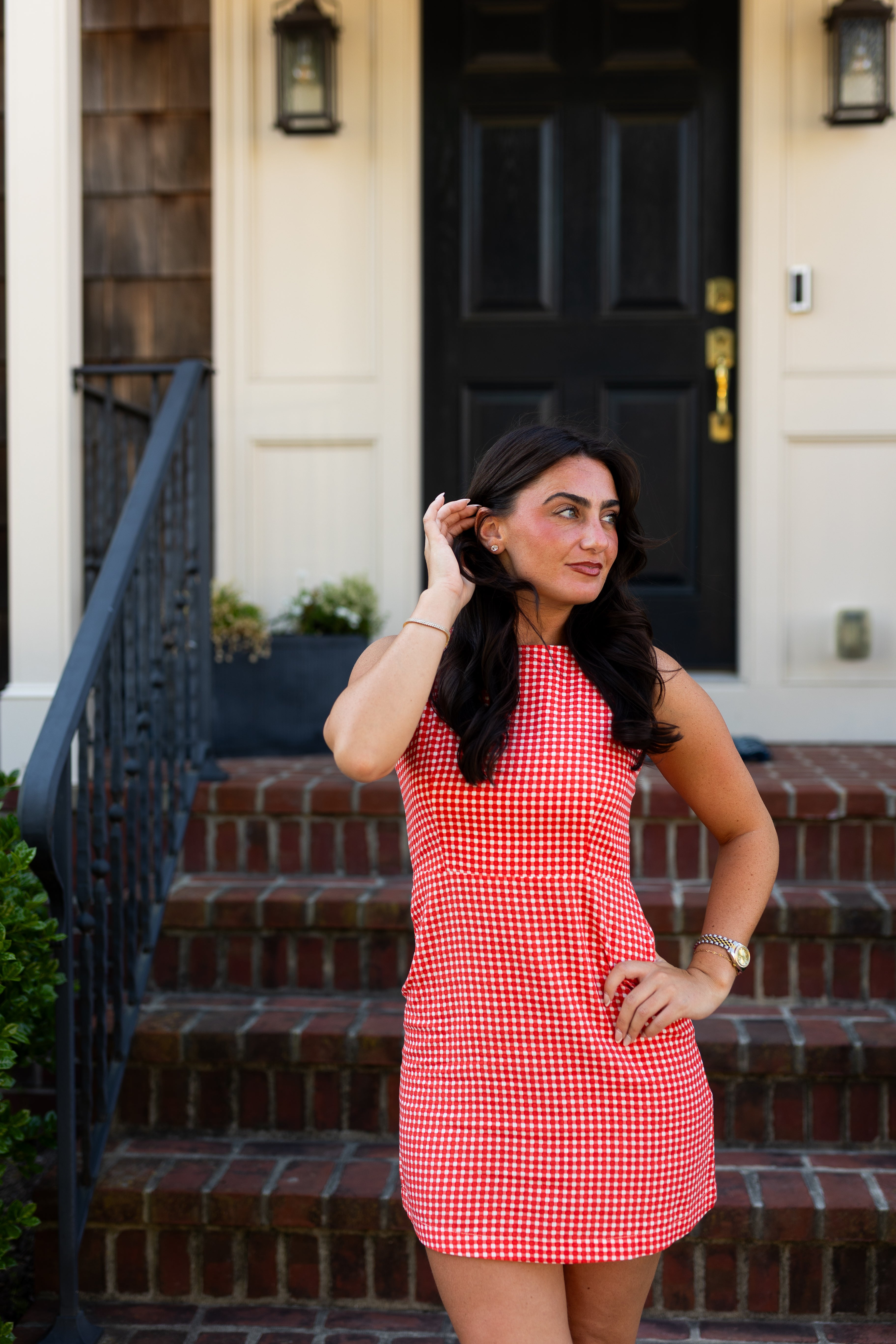 Corsa Linen Gingham Dress