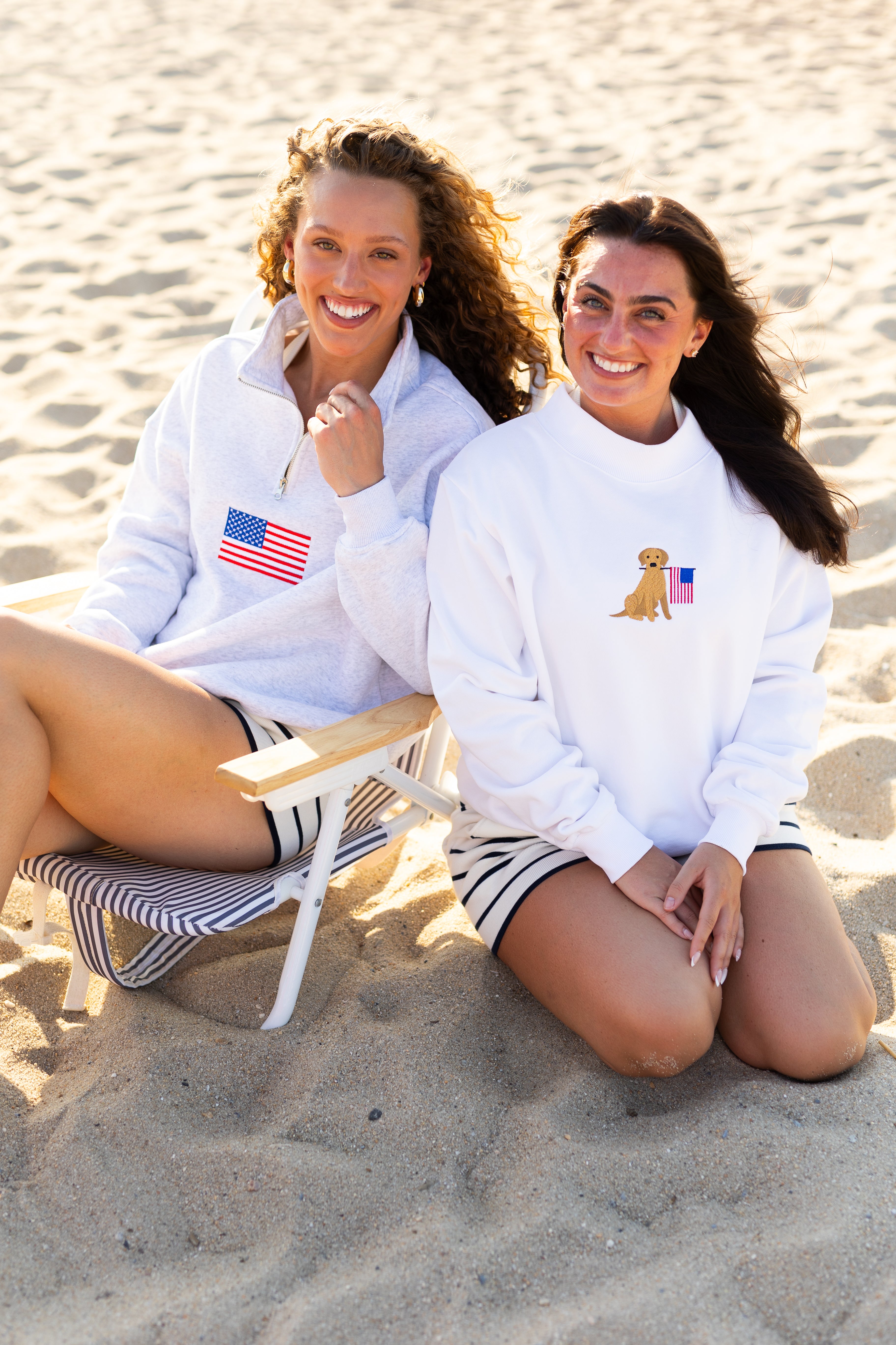 American Flag Dog Mockneck Sweatshirt