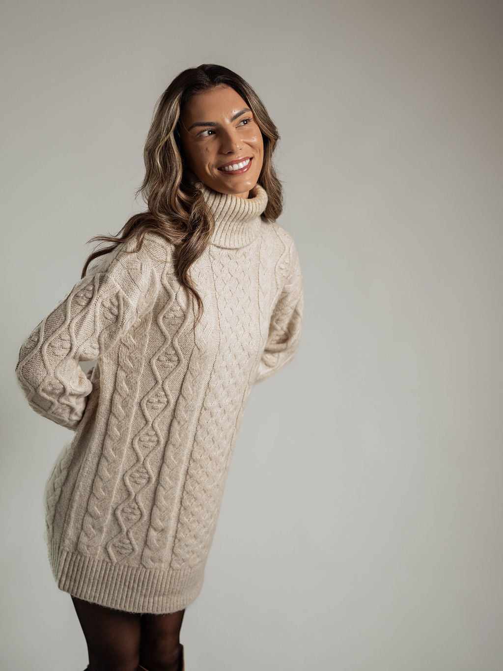 Makira Knit Turtleneck Mini Dress