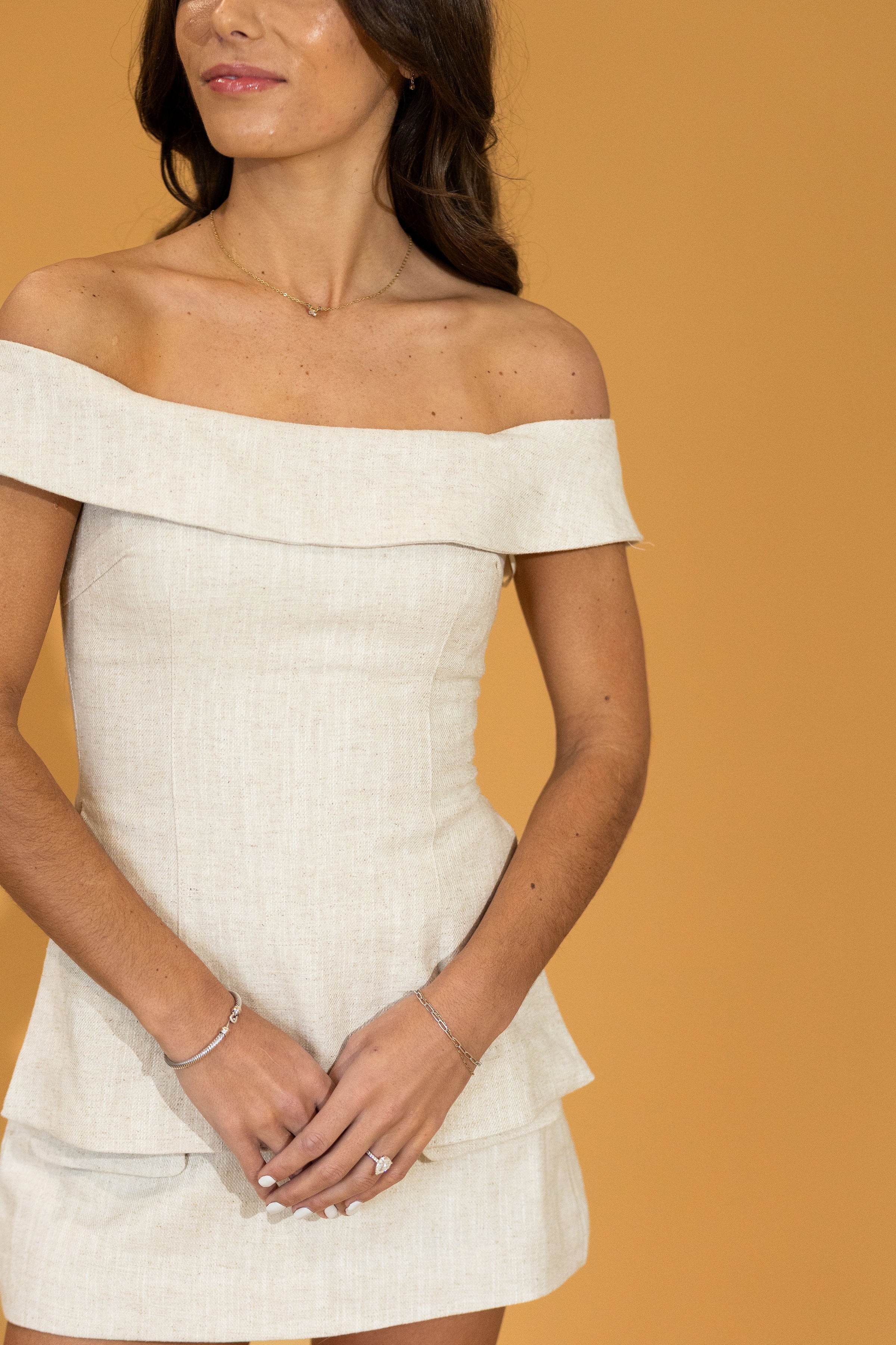 Selena Linen Off Shoulder Top