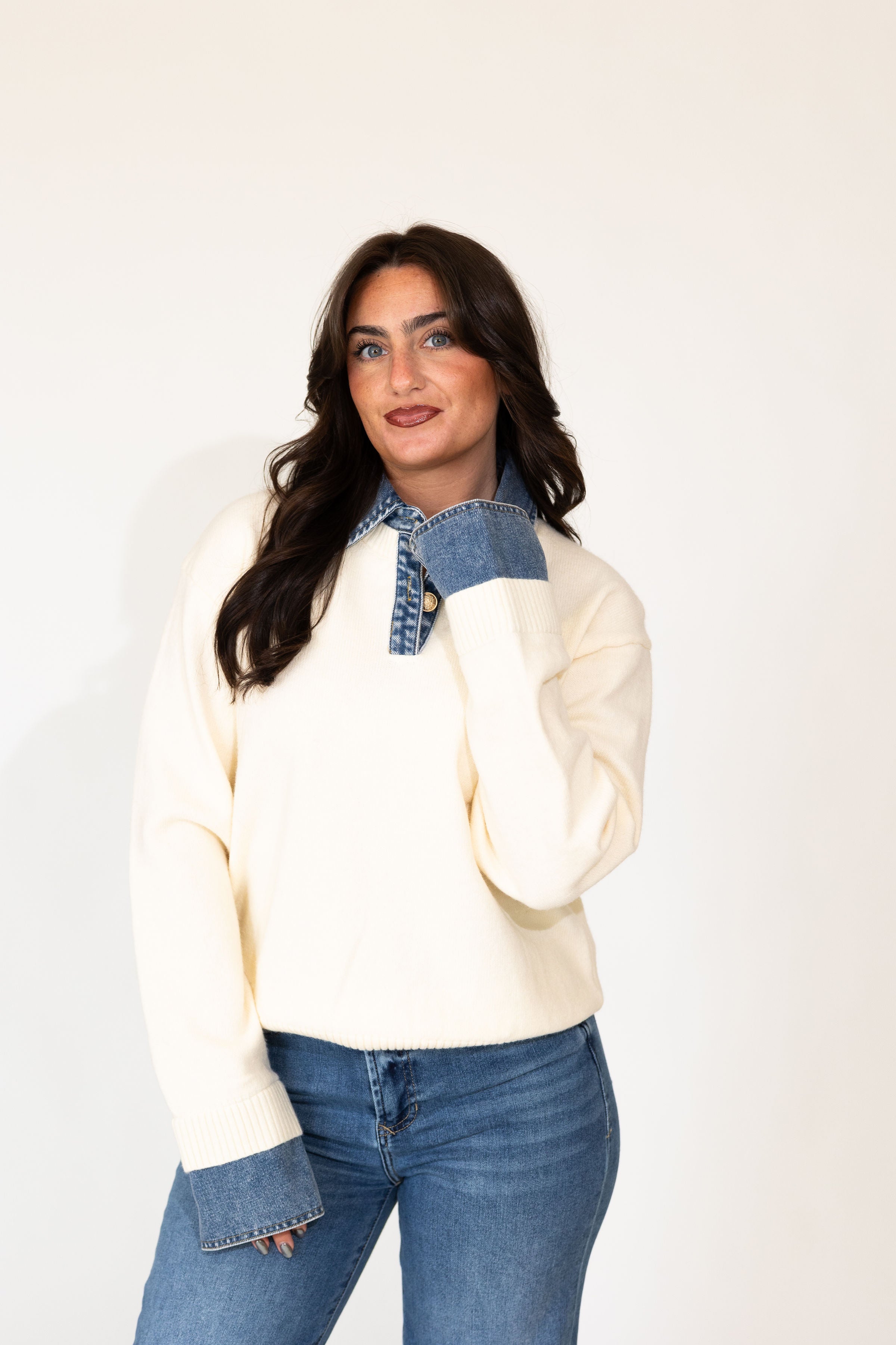 Tavi Denim Collared Sweater
