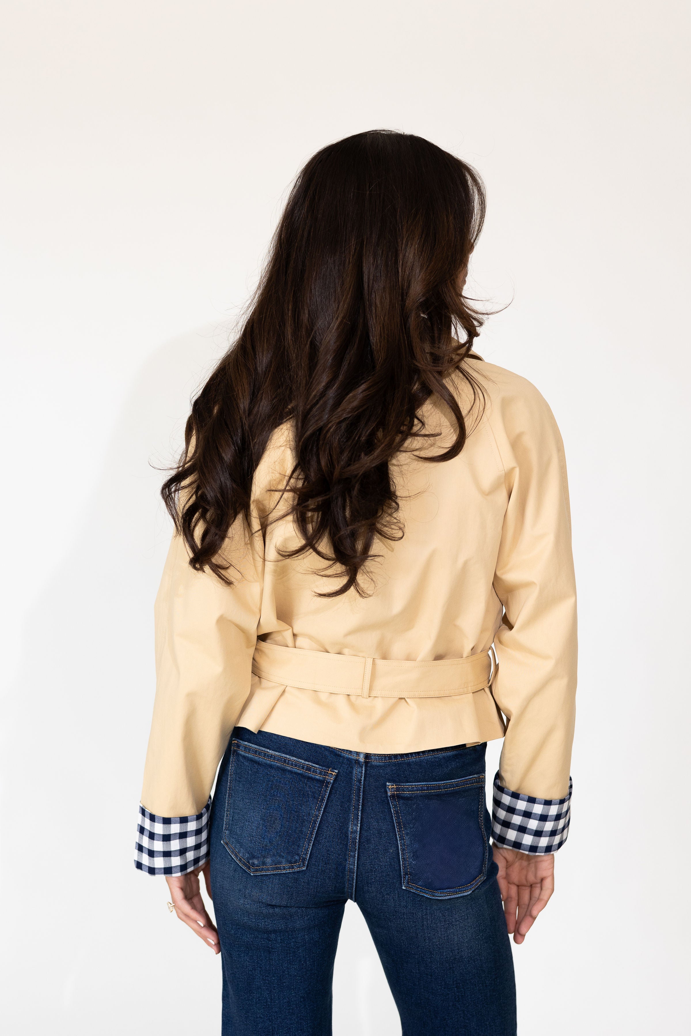 Marseille Gingham Short Trench Coat