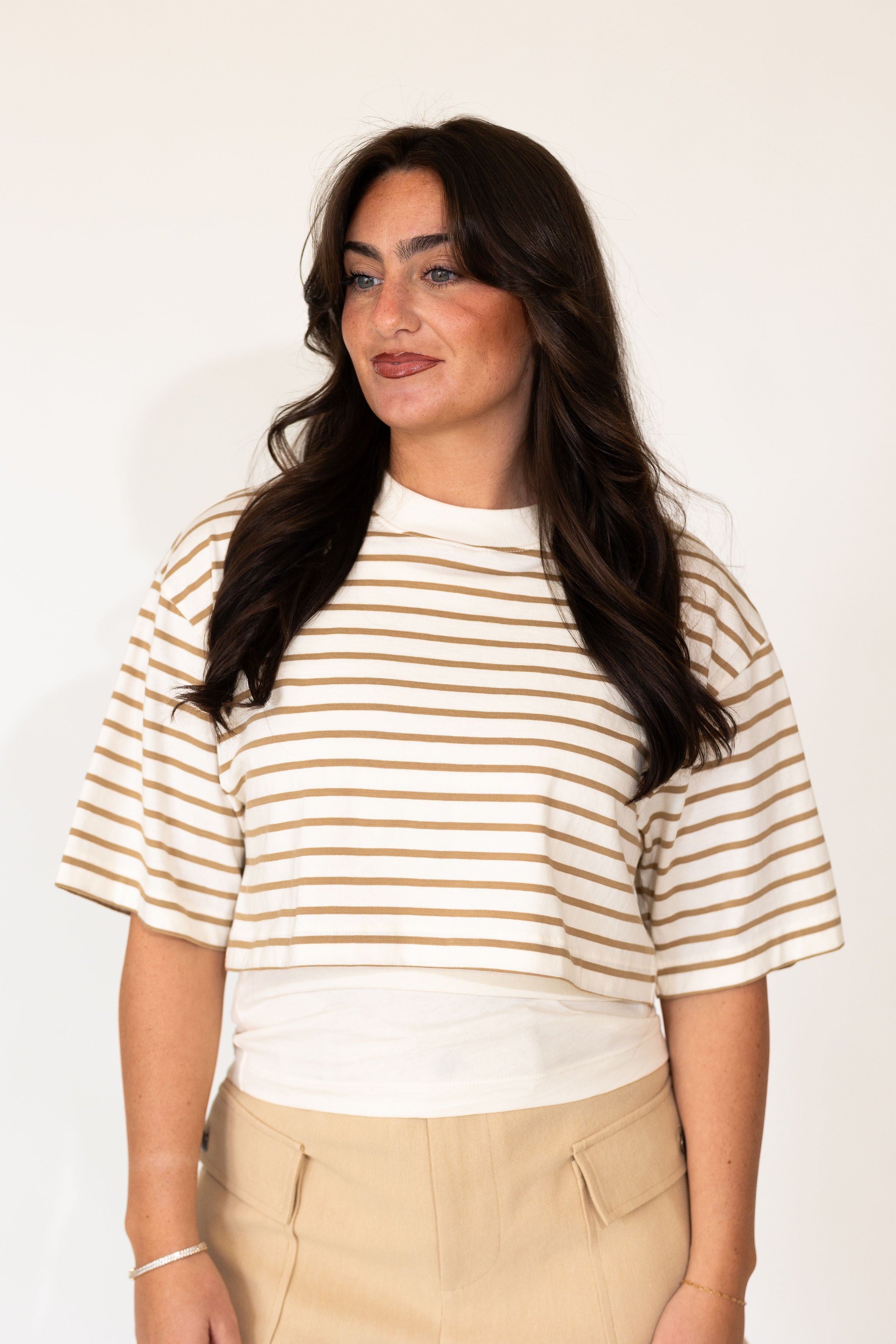 Lorenze Stripe Overlay Tee