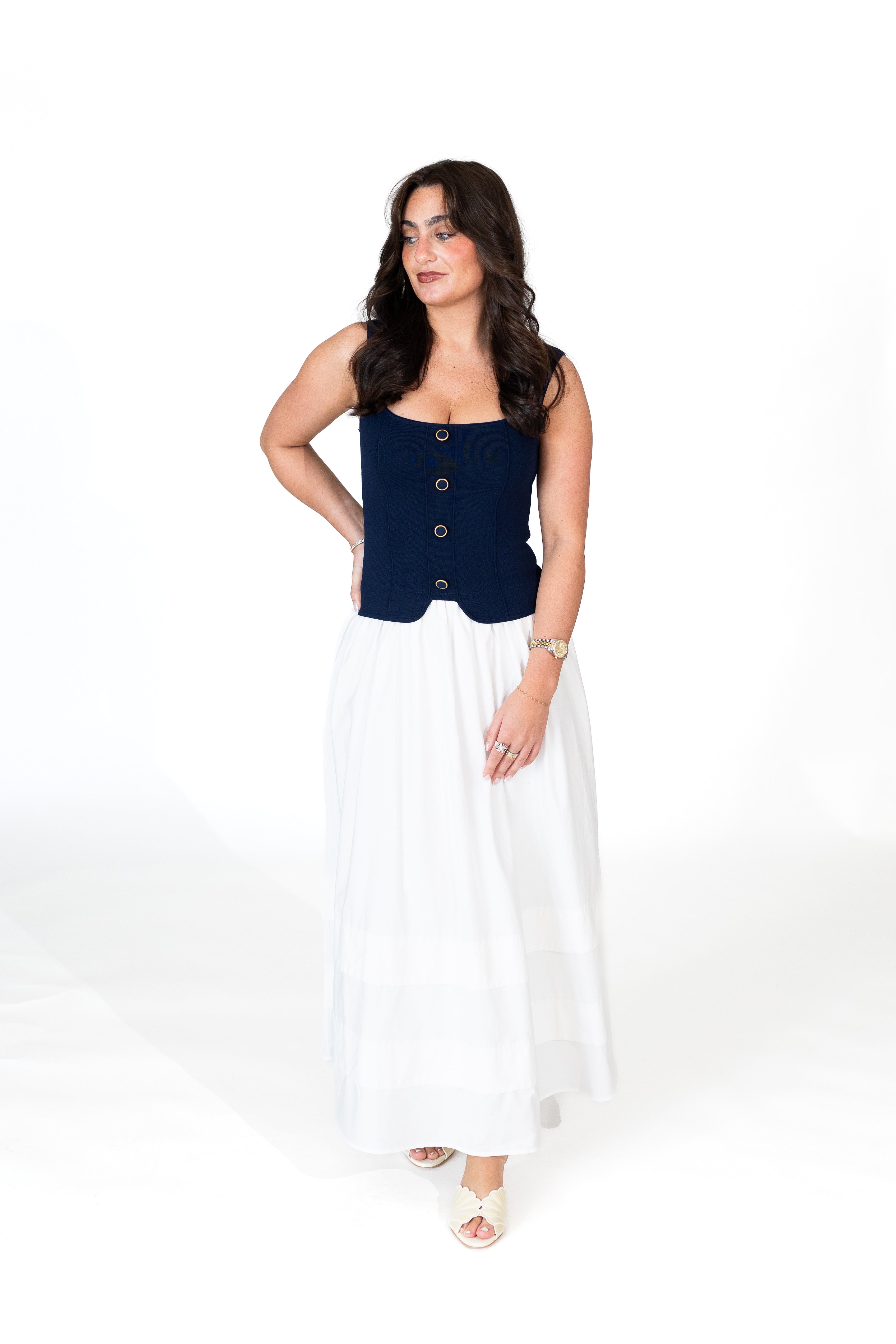 Laila Square Neck Midi Dress